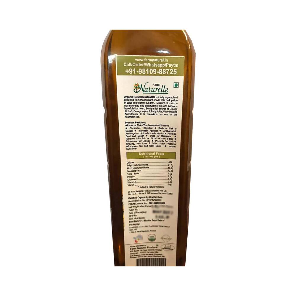 Farm Naturelle Organic Wood Pressed Black Mustard Oil - Grab2buy