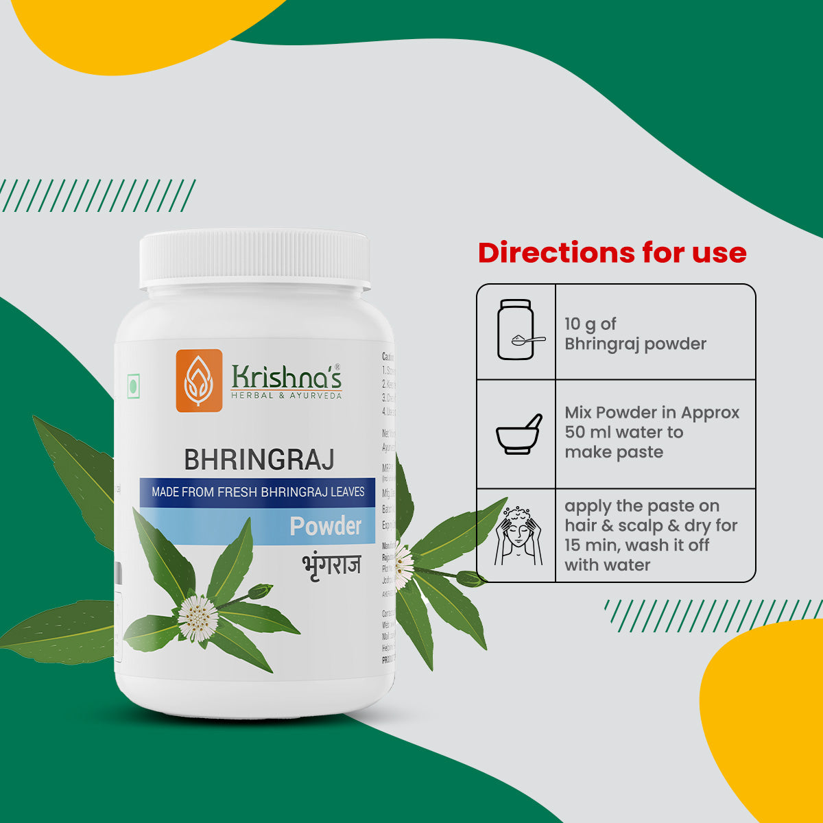 Krishna'S Herbal & Ayurveda Bhringraj Powder 