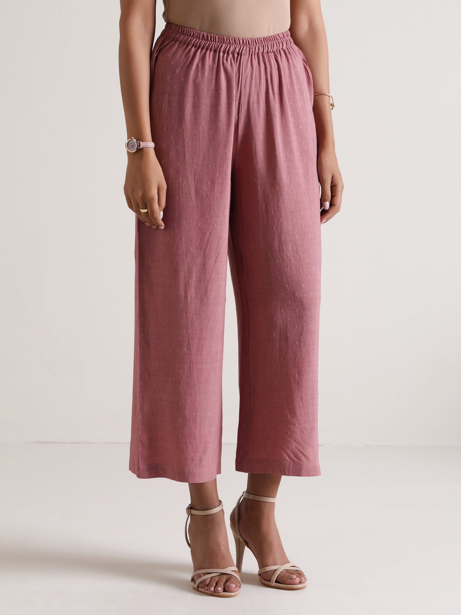 trueBrowns Mauve Angrakha Kurta Set 