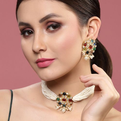 New Stylish Kundal Multicoloured Necklace Set for Womens by House of Ree