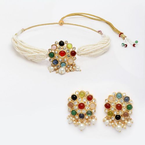 New Stylish Kundal Multicoloured Necklace Set for Womens by House of Ree