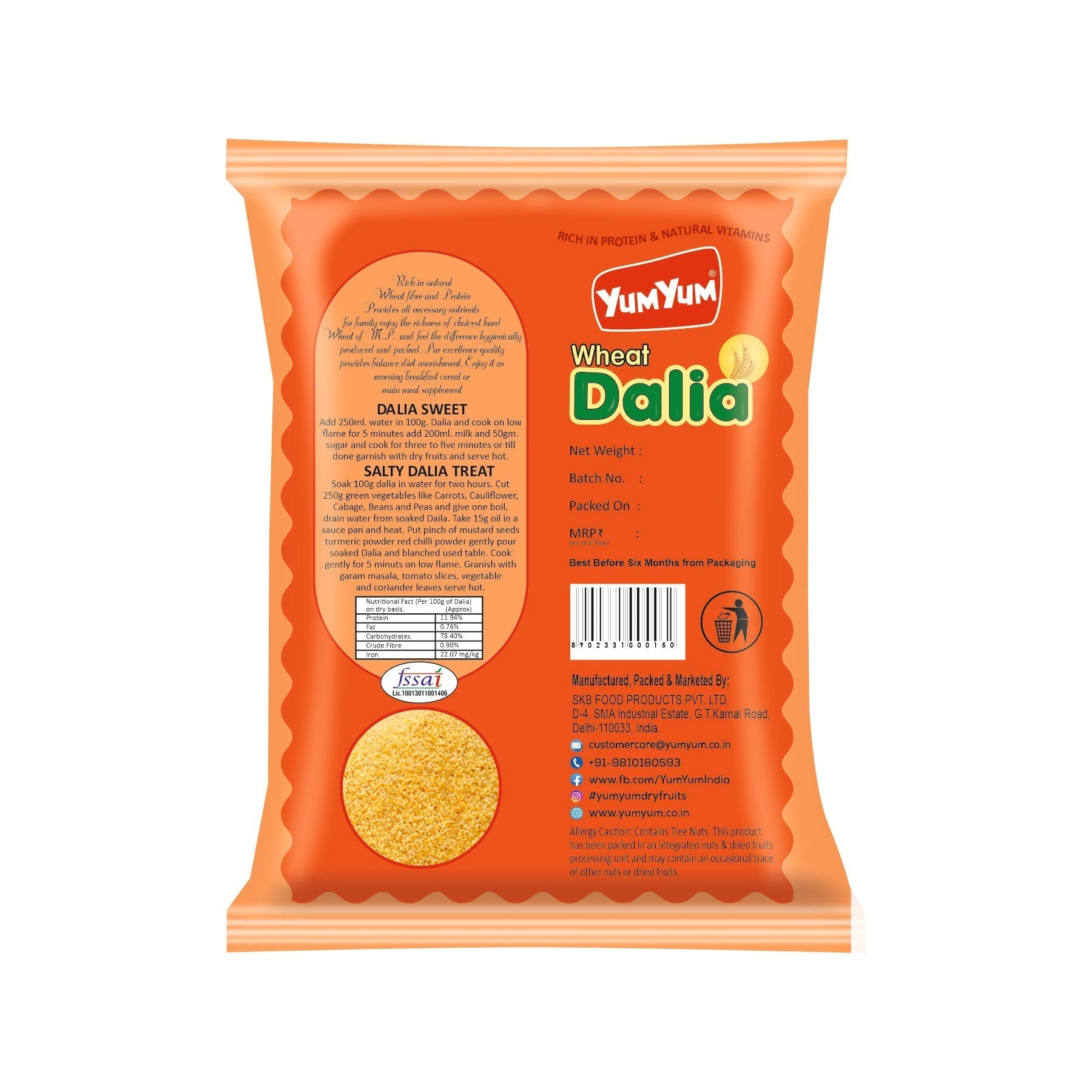 Yum Yum Wheat Dalia Pouch  Grab2Buy Yum Yum Grab2Buy