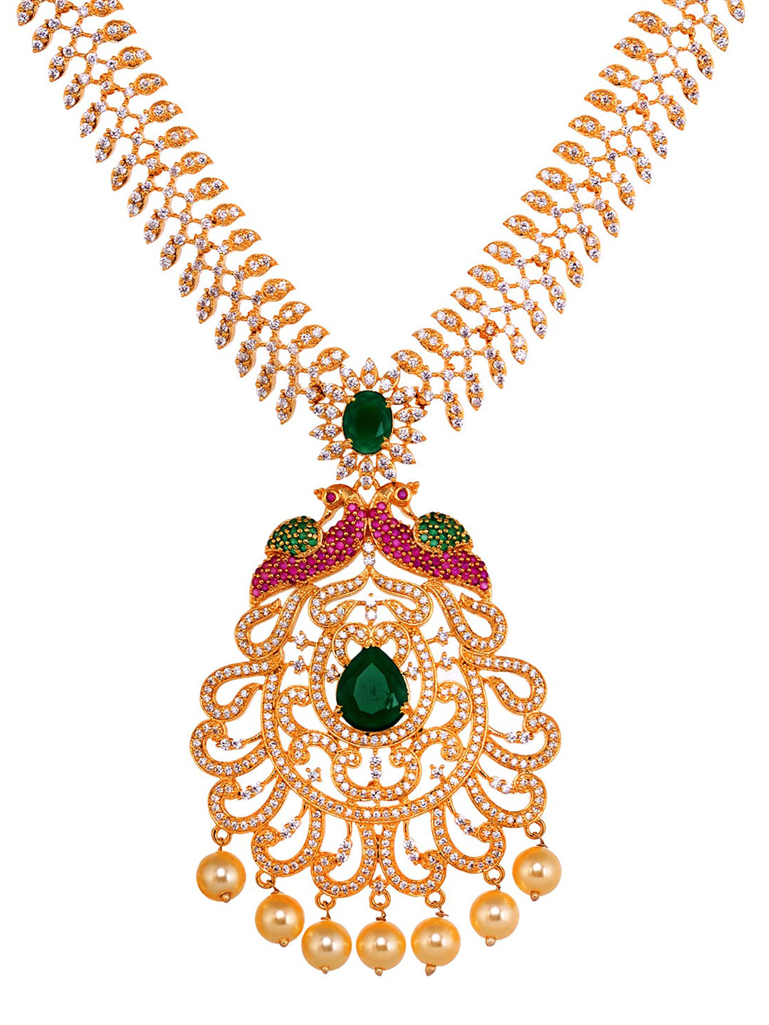 Saraf RS Jewellery Women Gold and Green Gold-Plated Jewellery Set - Grab2buy