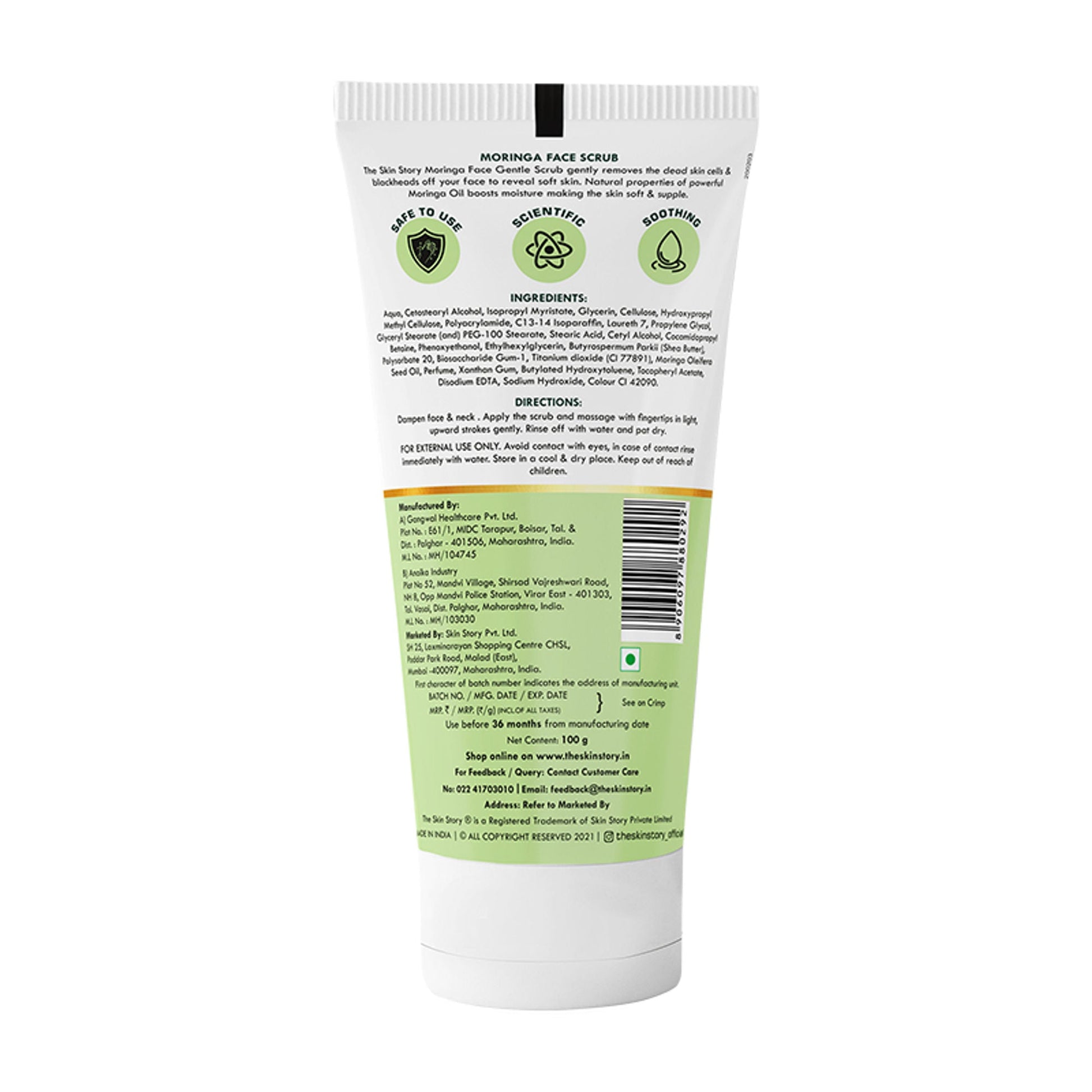 The Skin Story Moringa Gentle Face Scrub  Grab2Buy The Skin Story Grab2Buy