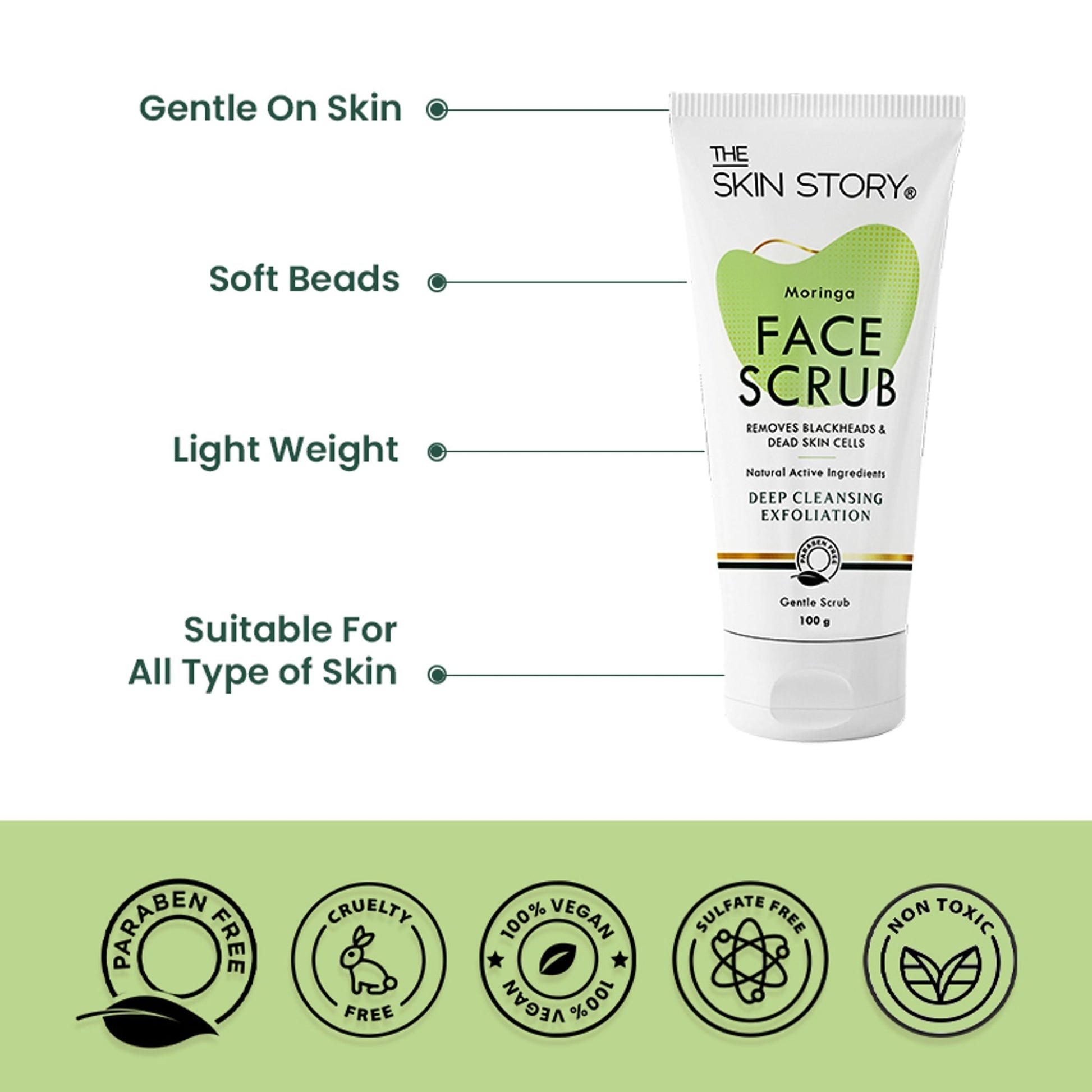 The Skin Story Moringa Gentle Face Scrub  Grab2Buy The Skin Story Grab2Buy