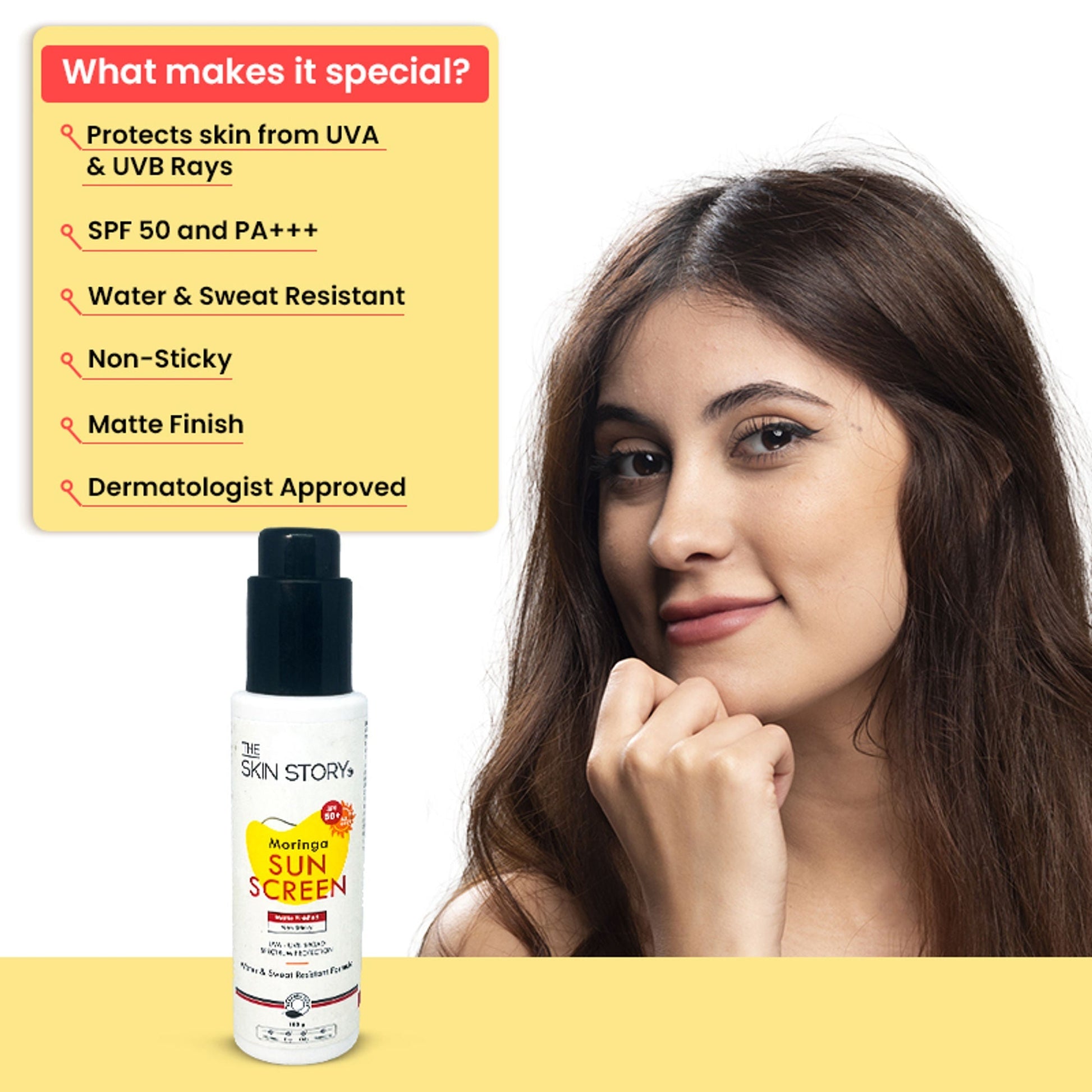 The Skin Story Moringa Face Sunscreen SPF 50+ PA+++ For Detan  Grab2Buy The Skin Story Grab2Buy