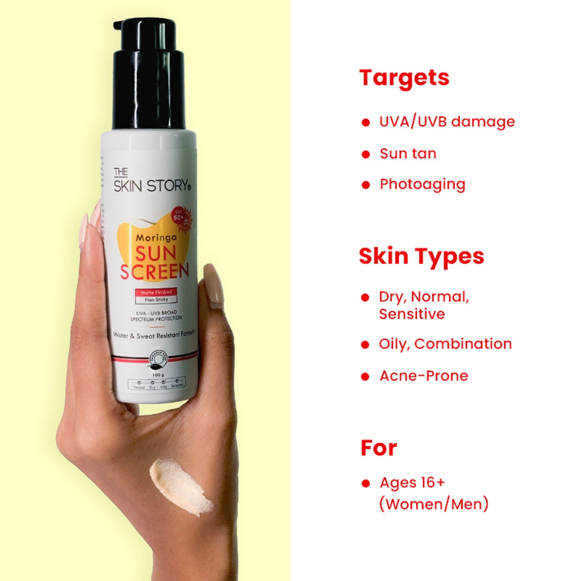The Skin Story Moringa Face Sunscreen SPF 50+ PA+++ For Detan  Grab2Buy The Skin Story Grab2Buy