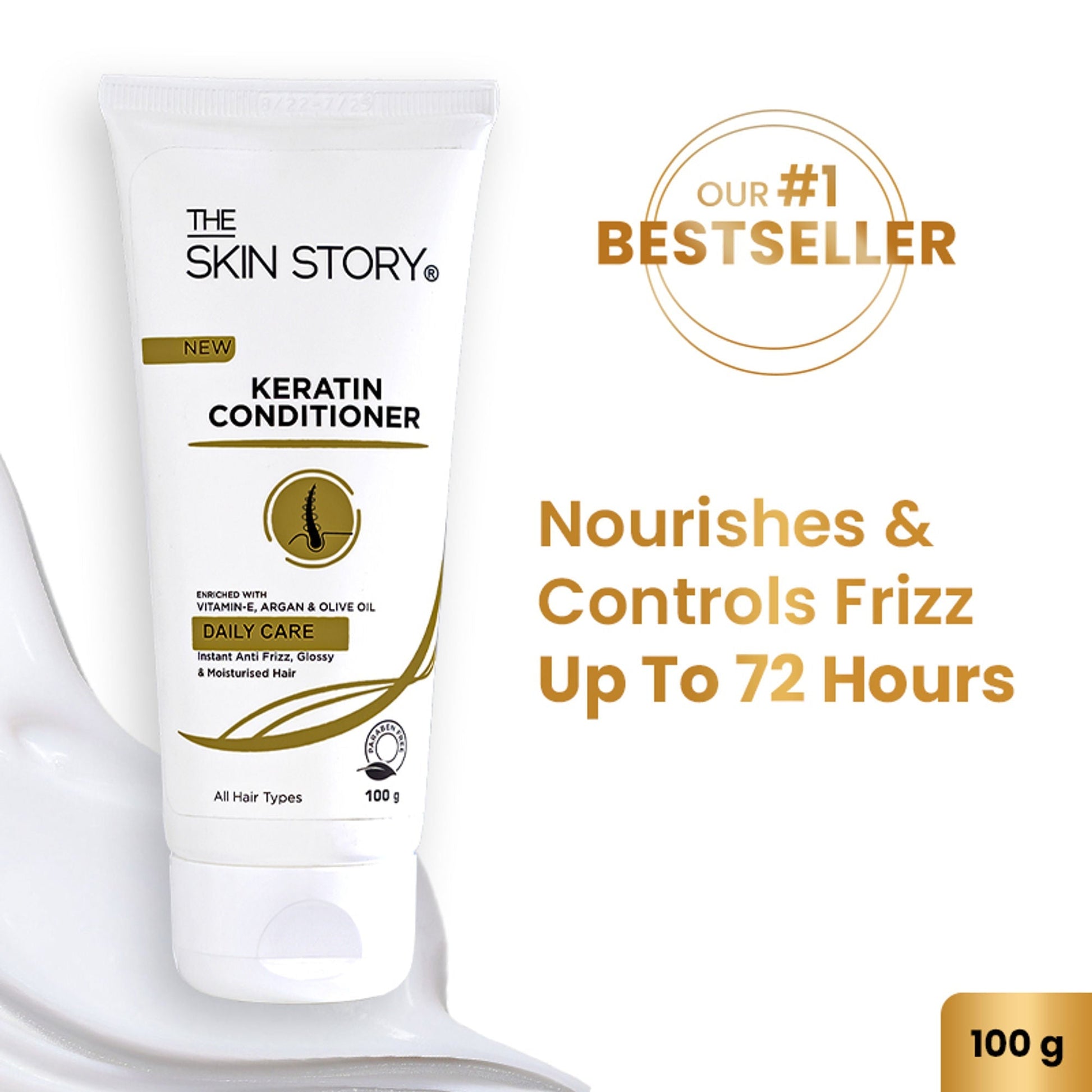 The Skin Story Sulphate Free Anti Frizz Keratin Hair Conditioner, Instant Gloss Smooth Shine, Vit E  Grab2Buy The Skin Story Grab2Buy