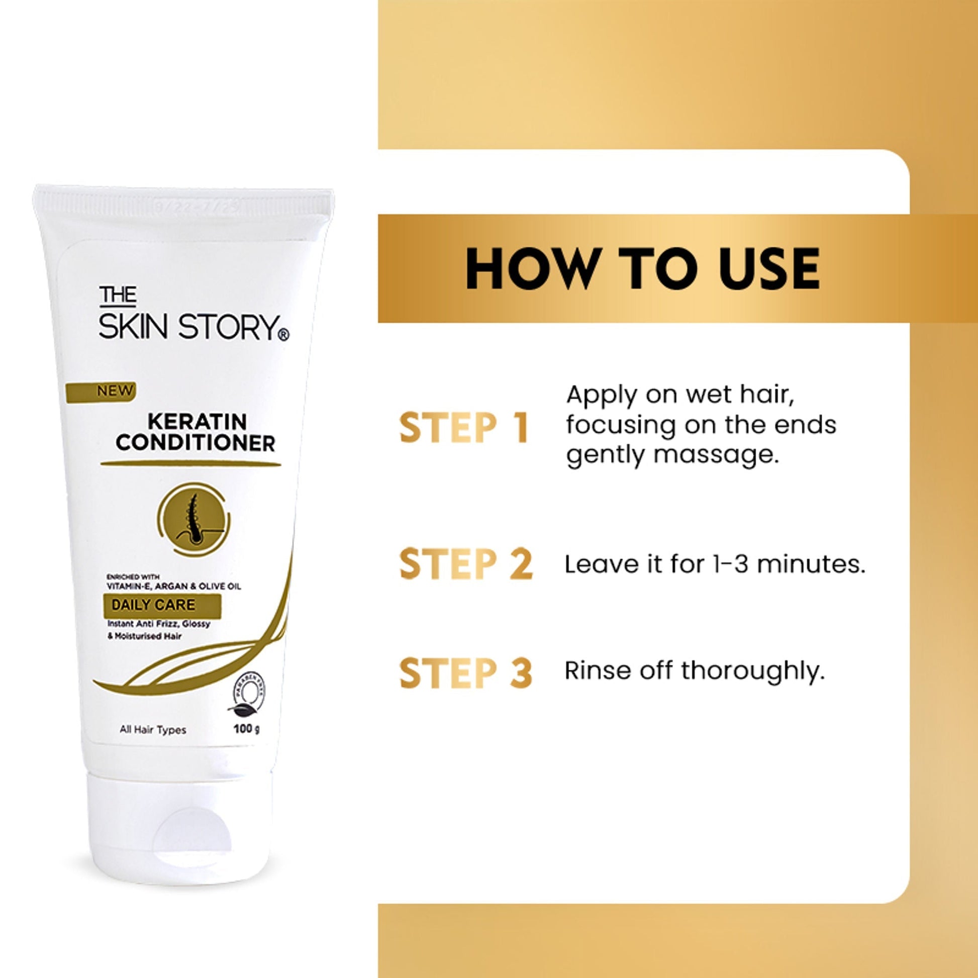 The Skin Story Sulphate Free Anti Frizz Keratin Hair Conditioner, Instant Gloss Smooth Shine, Vit E  Grab2Buy The Skin Story Grab2Buy
