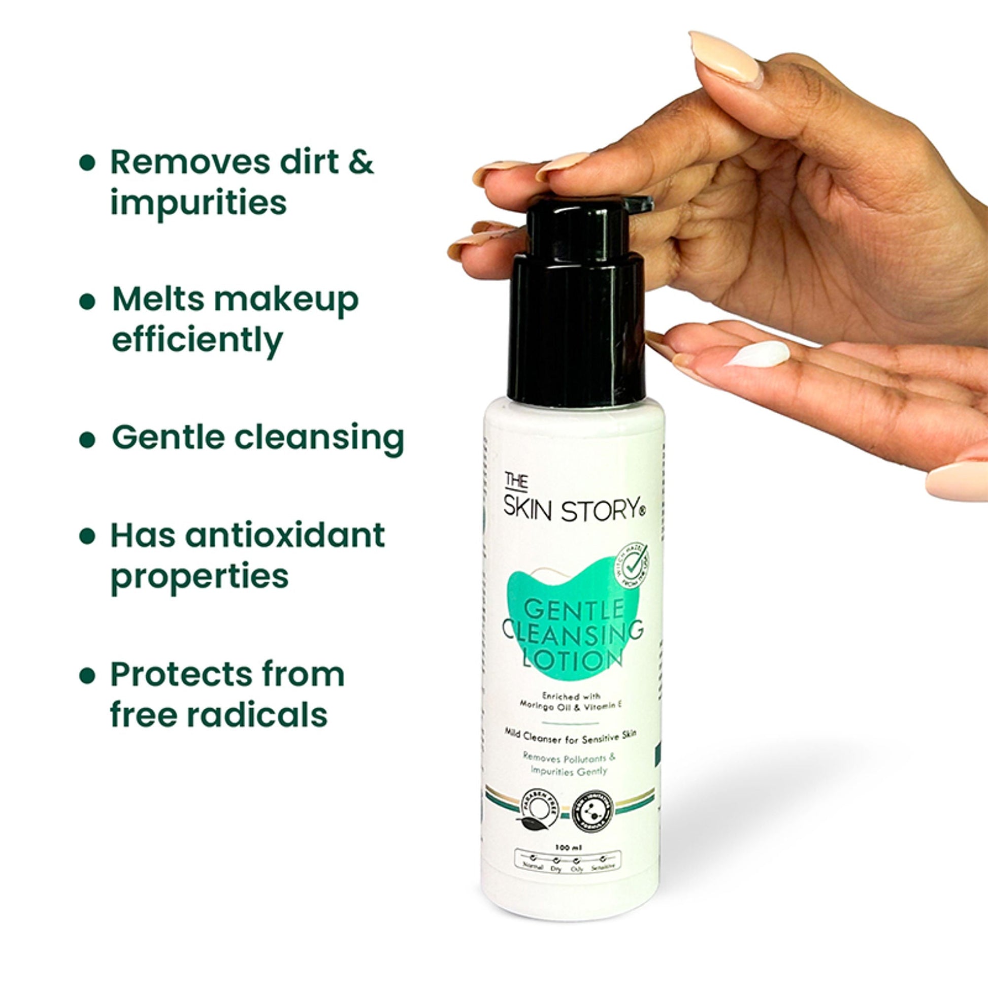 The Skin Story Gentle Face Cleanser Lotion For Deep Cleansing Moisturizing Makeup Removal - Moringa  Grab2Buy The Skin Story Grab2Buy
