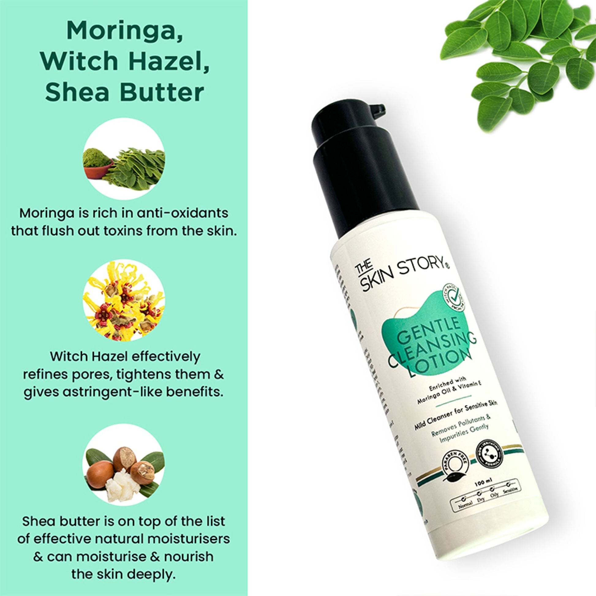 The Skin Story Gentle Face Cleanser Lotion For Deep Cleansing Moisturizing Makeup Removal - Moringa  Grab2Buy The Skin Story Grab2Buy