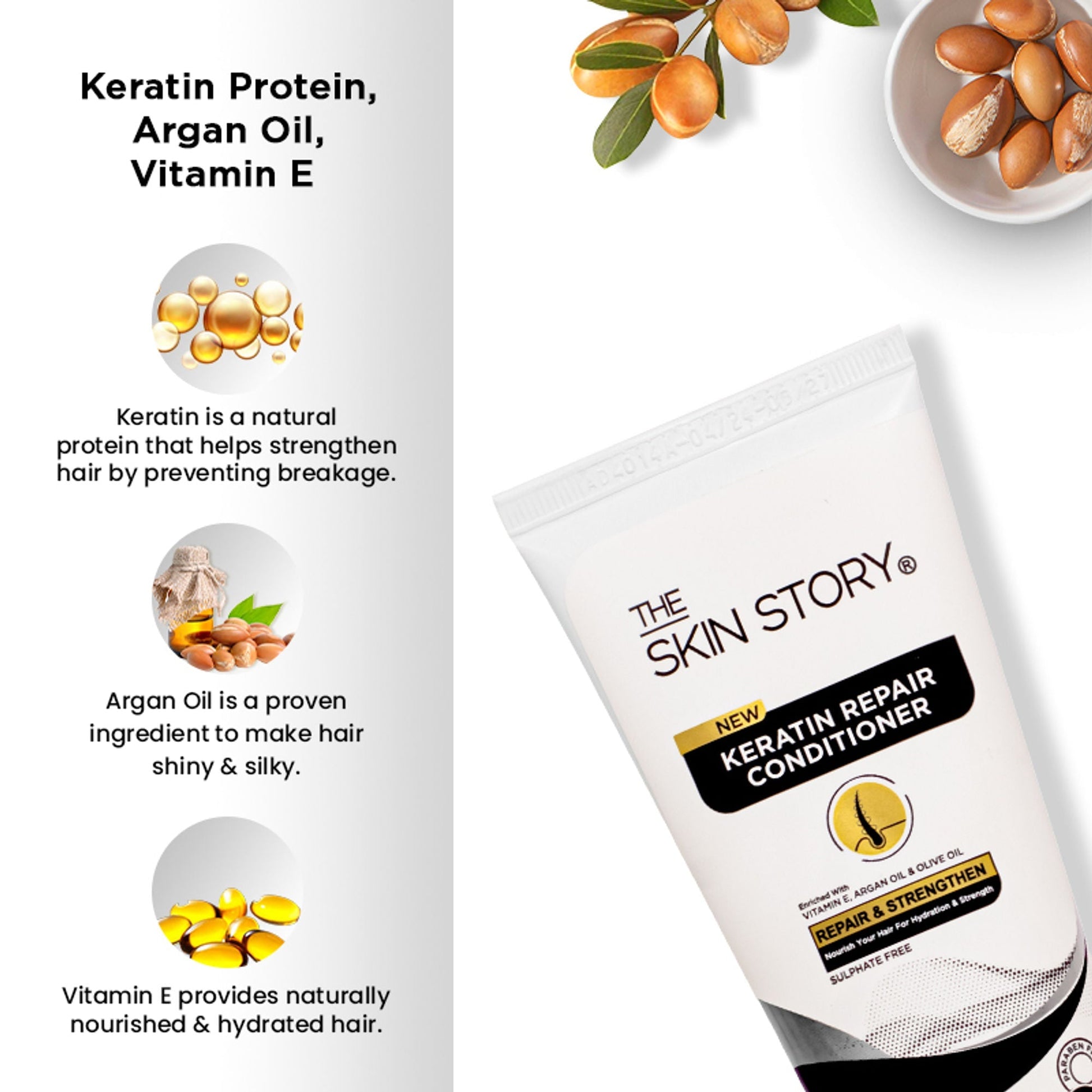 The Skin Story Sulphate Free Keratin Conditioner For Coloured Dry Frizzy Damaged Hair With Vitamin E  Grab2Buy The Skin Story Grab2Buy