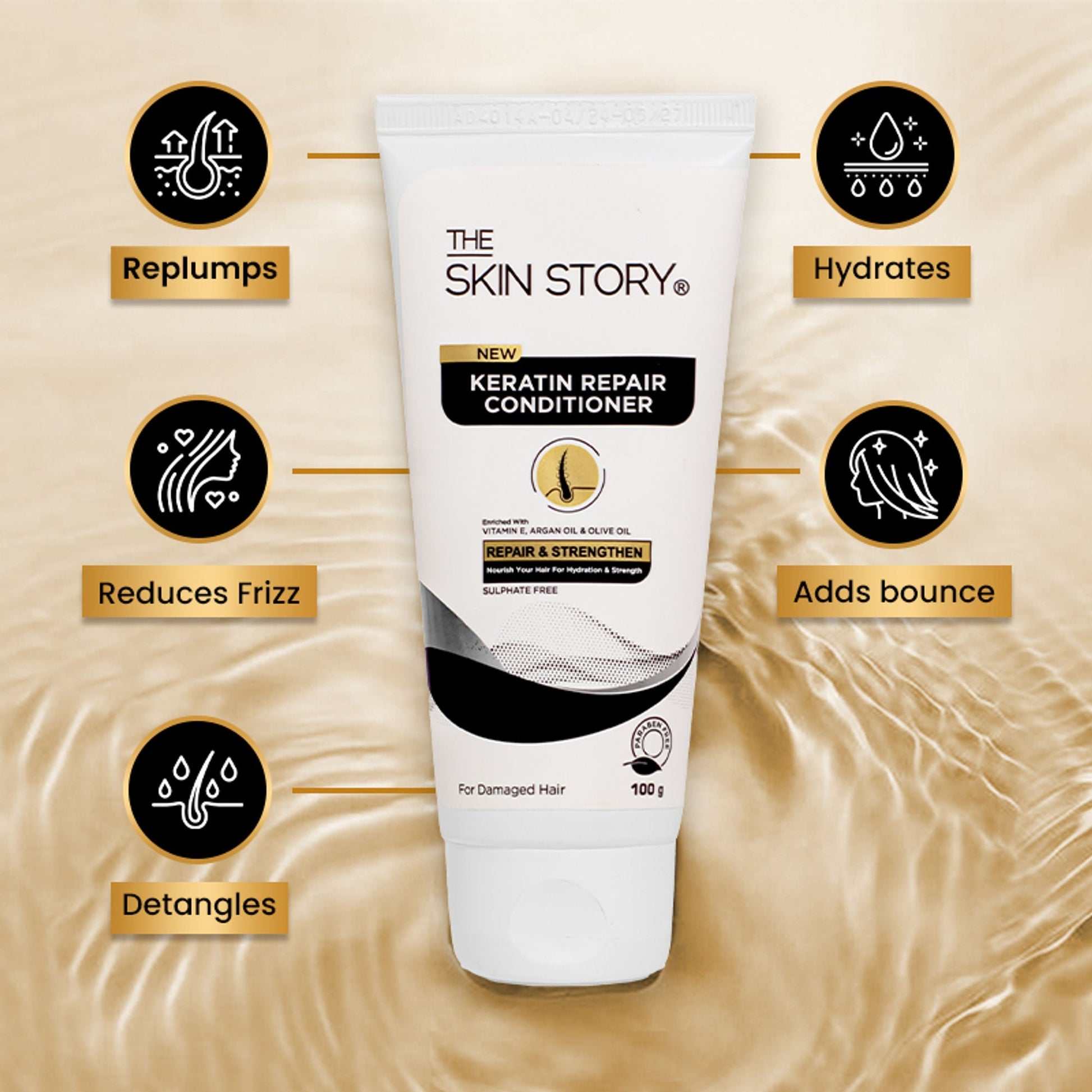 The Skin Story Sulphate Free Keratin Conditioner For Coloured Dry Frizzy Damaged Hair With Vitamin E  Grab2Buy The Skin Story Grab2Buy