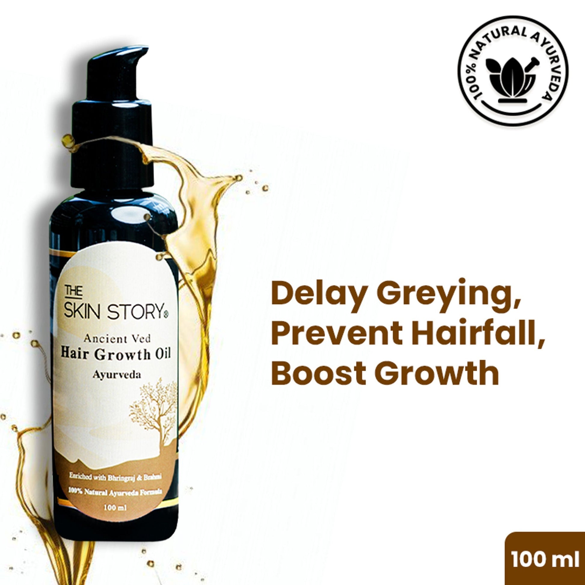 The Skin Story 100% Natural Ayurvedic Hair Oil For Hair Growth  Grab2Buy The Skin Story Grab2Buy
