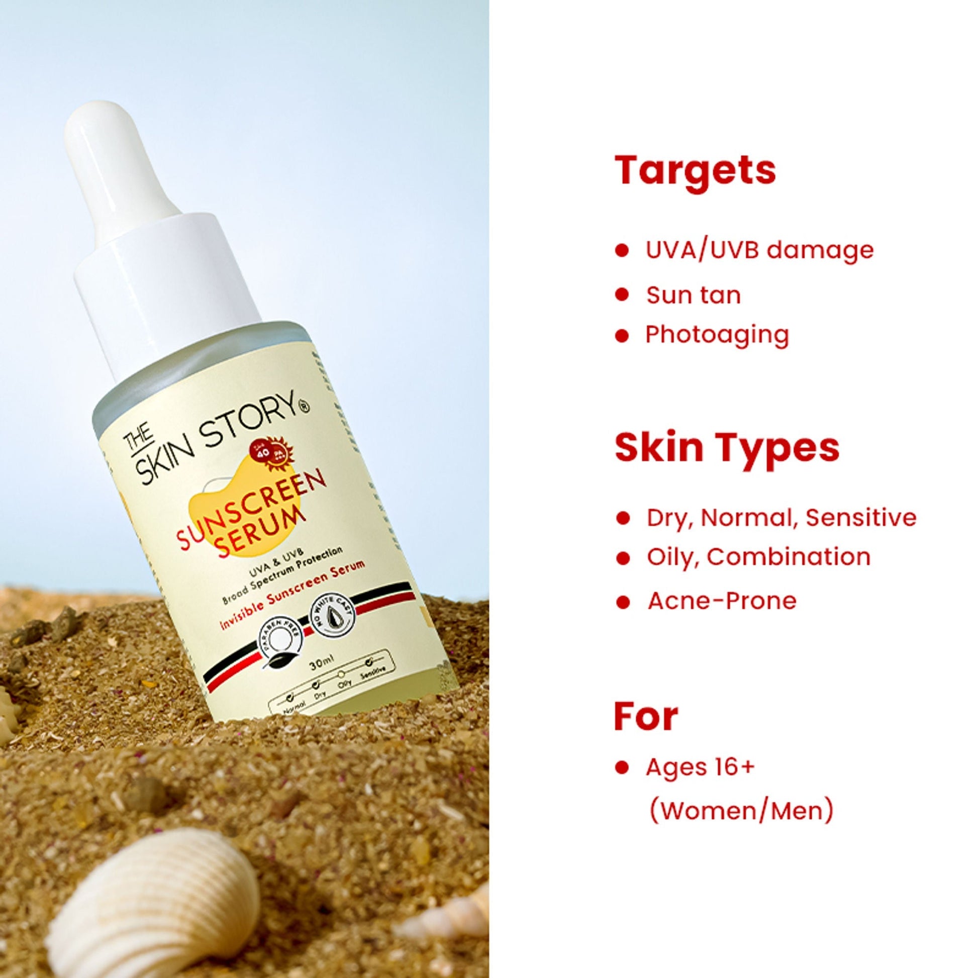 The Skin Story Invisible Liquid Sunscreen Serum For Face, SPF 40 PA+++ With Vitamin E  Grab2Buy The Skin Story Grab2Buy