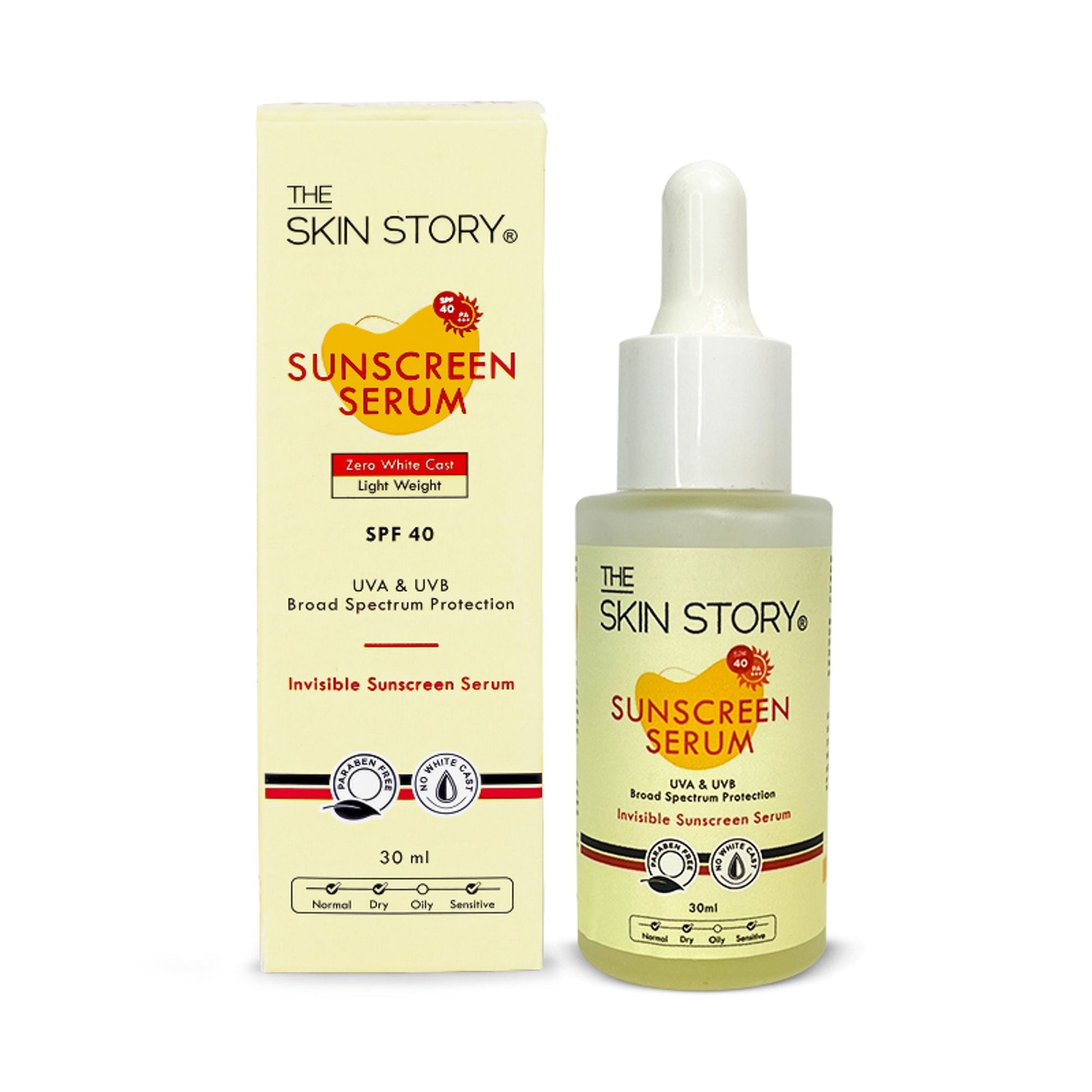 The Skin Story Invisible Liquid Sunscreen Serum For Face, SPF 40 PA+++ With Vitamin E  Grab2Buy The Skin Story Grab2Buy