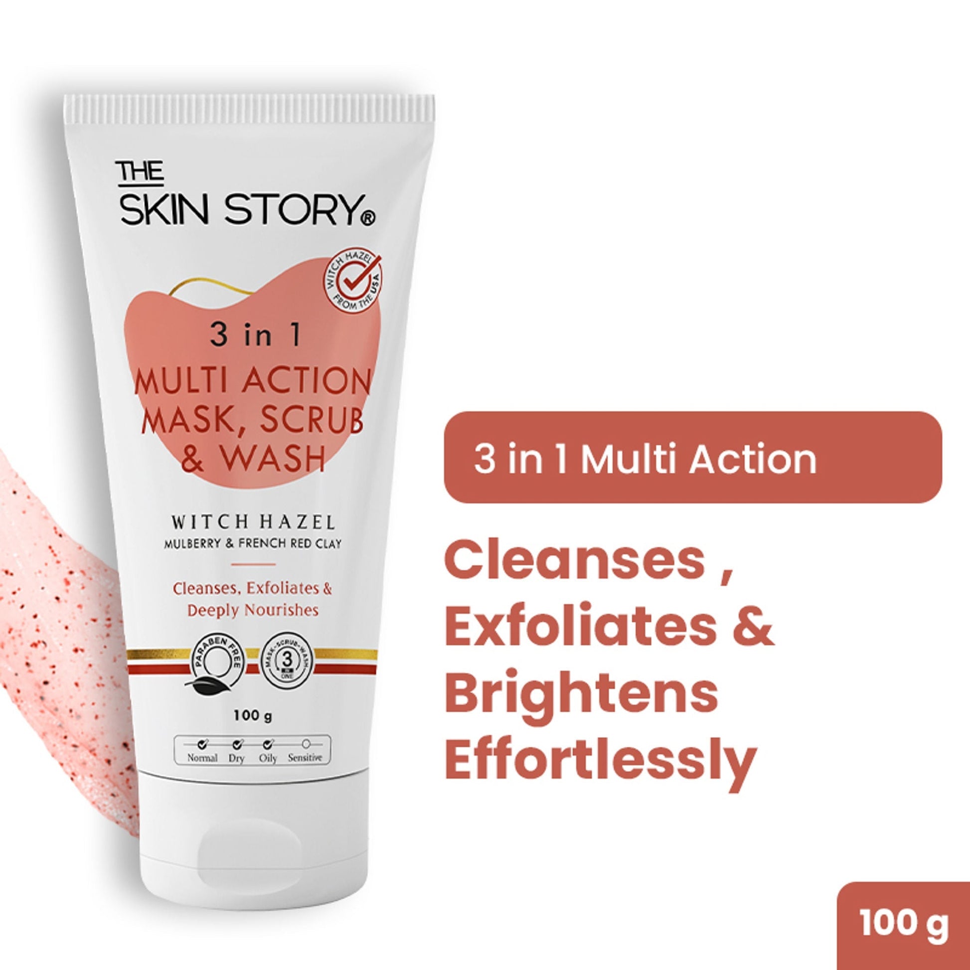 The Skin Story 3 in 1 Multi Action Face Mask, Scrub & Wash For Deeply Cleansed  Grab2Buy The Skin Story Grab2Buy