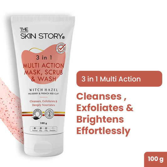 The Skin Story 3 in 1 Multi Action Face Mask, Scrub & Wash For Deeply Cleansed  Grab2Buy The Skin Story Grab2Buy