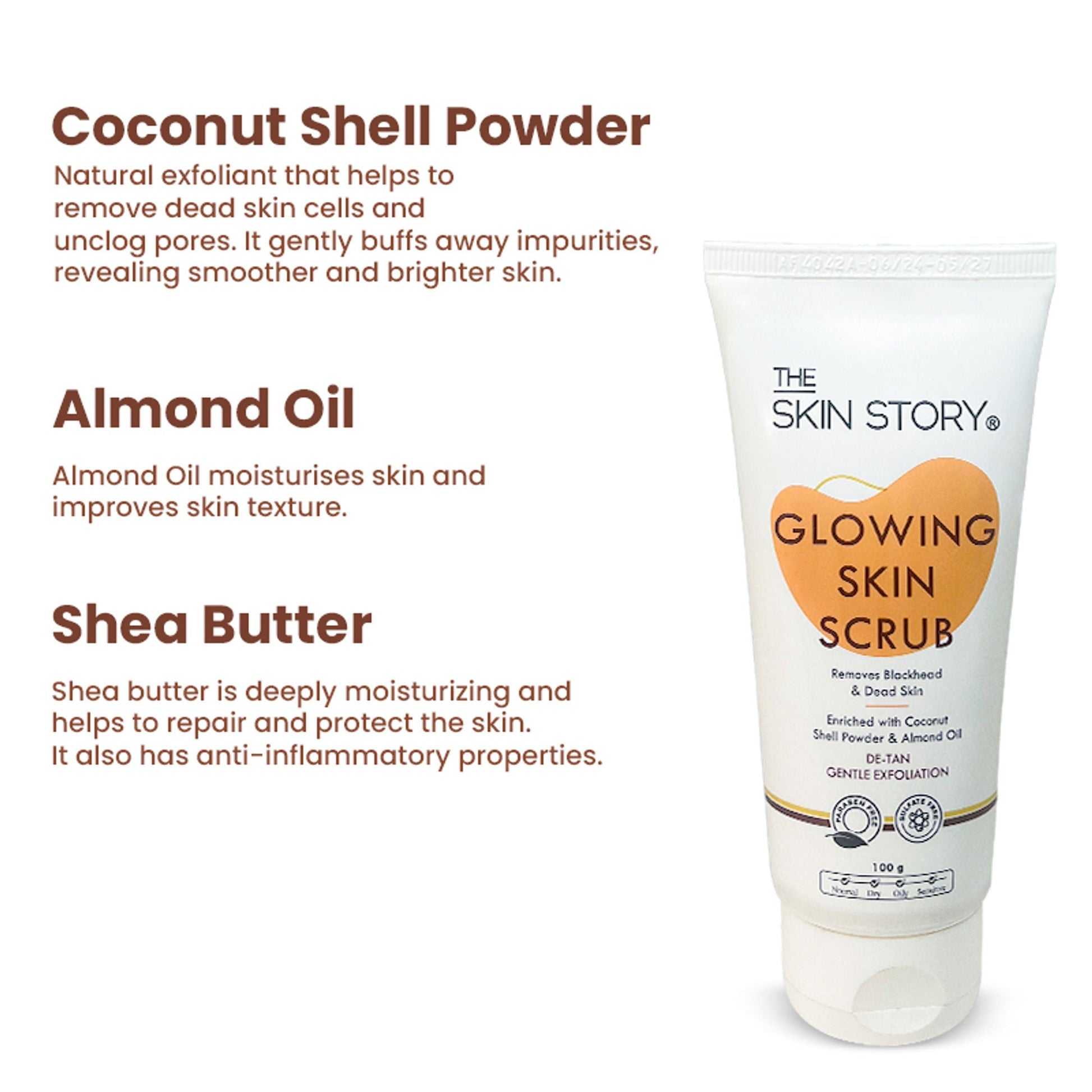 The Skin Story Gentle Detan Face Scrub Exfoliate Dead Skin Remove Blackheads Dark Spots Pigmentation  Grab2Buy The Skin Story Grab2Buy