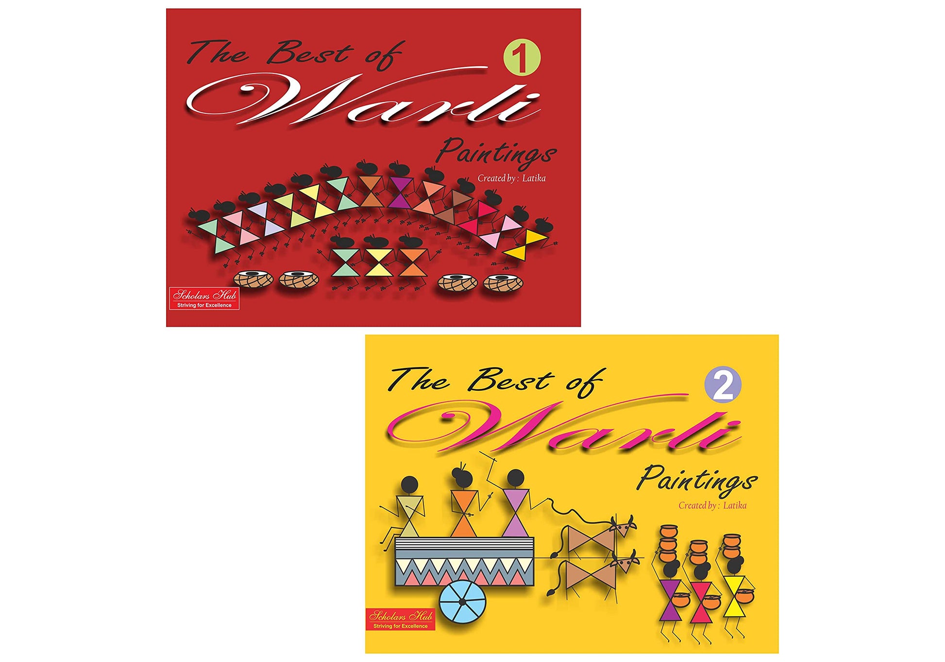 Scholars Hub Best Of Warli Art Paintings Book -Vol 1, Vol 2 (Set Of 2 Books) | 68 Pages