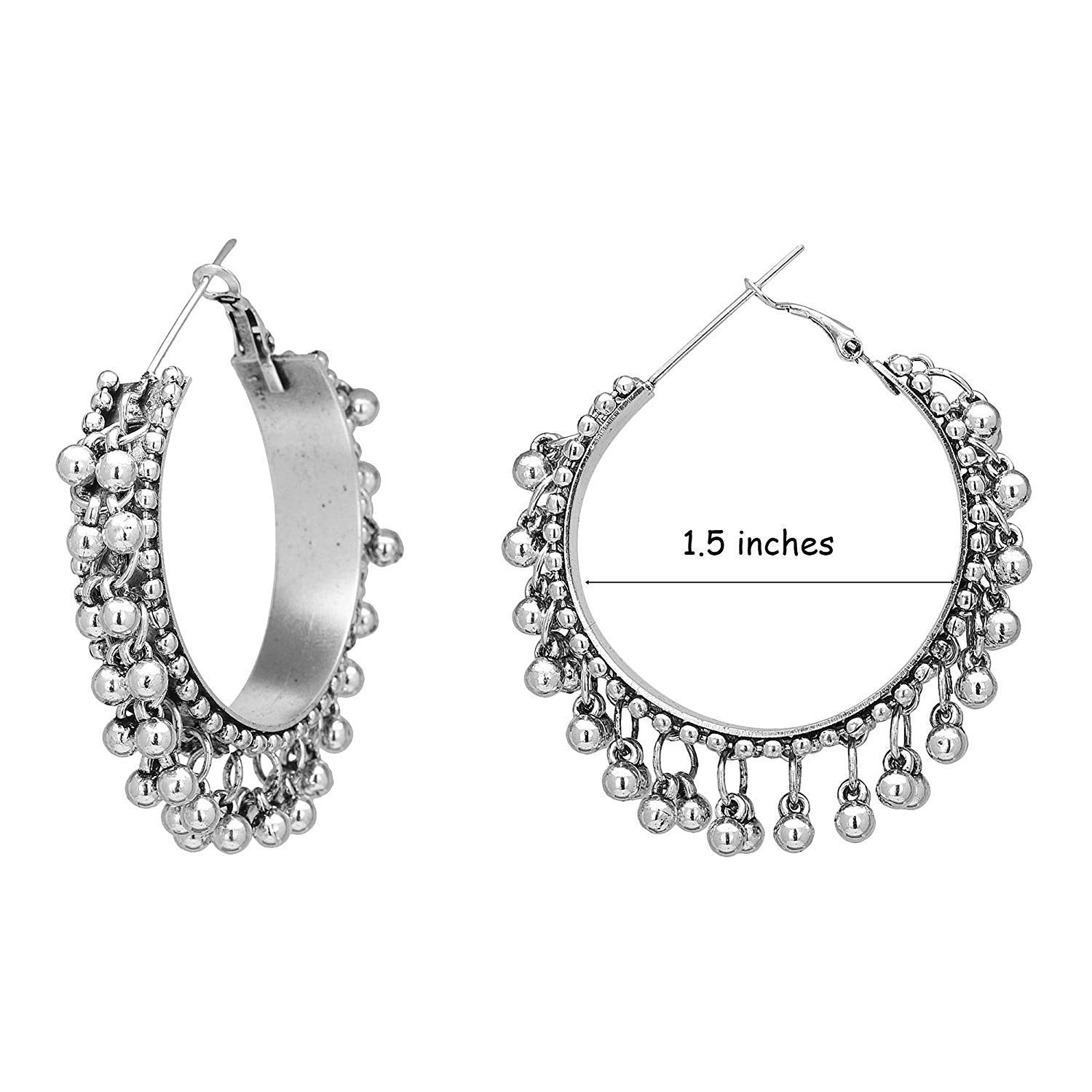 Silver-Plated Alloy Silver Hoop Earrings - The Pari - Grab2buy