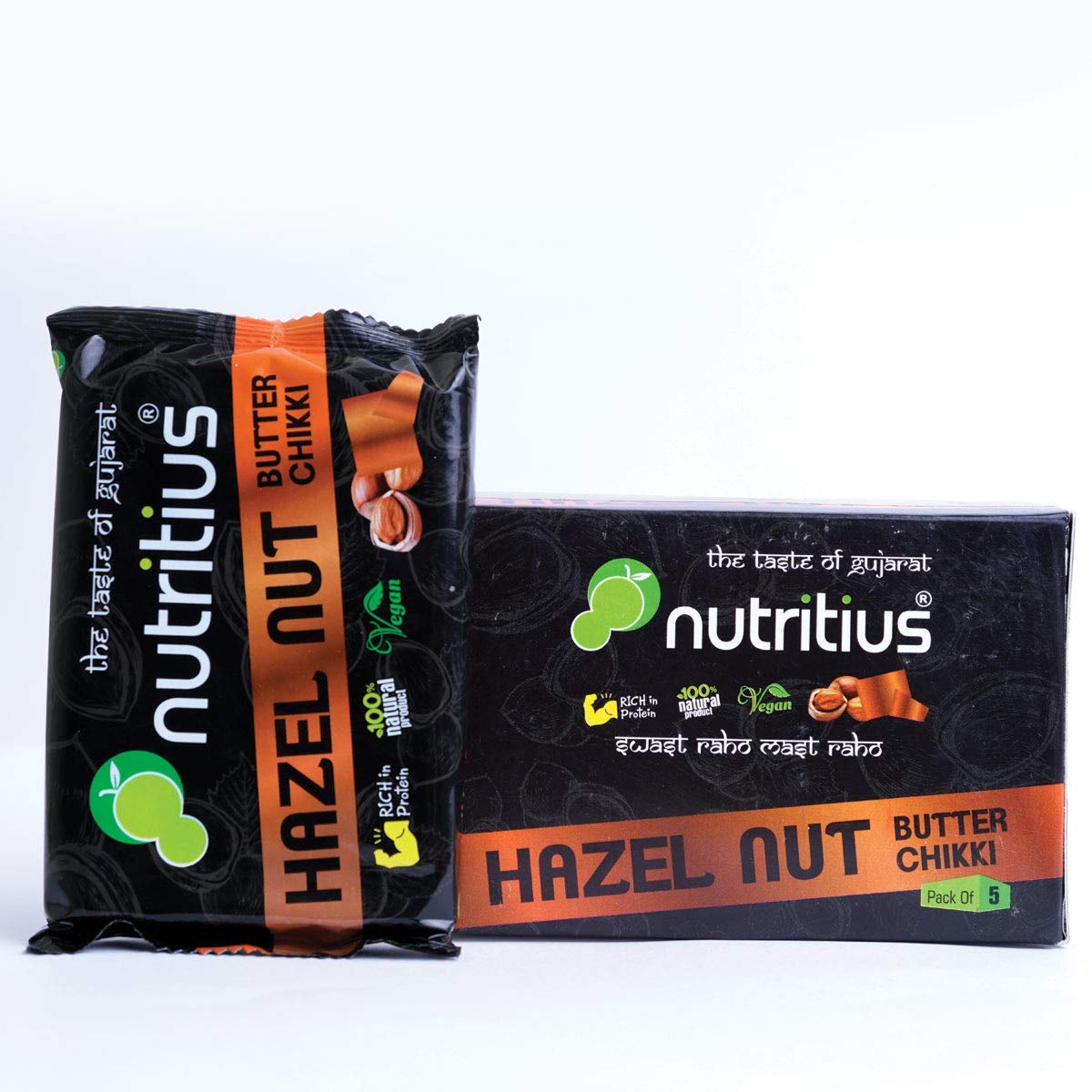 Nutritius Hazelnut Butter & Sukha MEWA Chikkis, 125 Grams (Pack of 3) - Starter Pack 