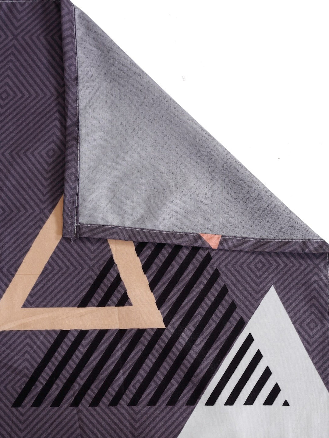 Home Sizzler Grey & White Geometric 144 TC Single Bedsheet with 1 Pillow Covers 