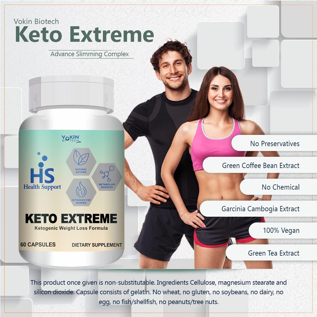 Vokin Biotech Keto Extreme Ketogenic Weight Loss Formula with Garcinia Cambogia Extract Fat Burner | Metabolism Booster  Grab2Buy Vokin Biotech Grab2Buy