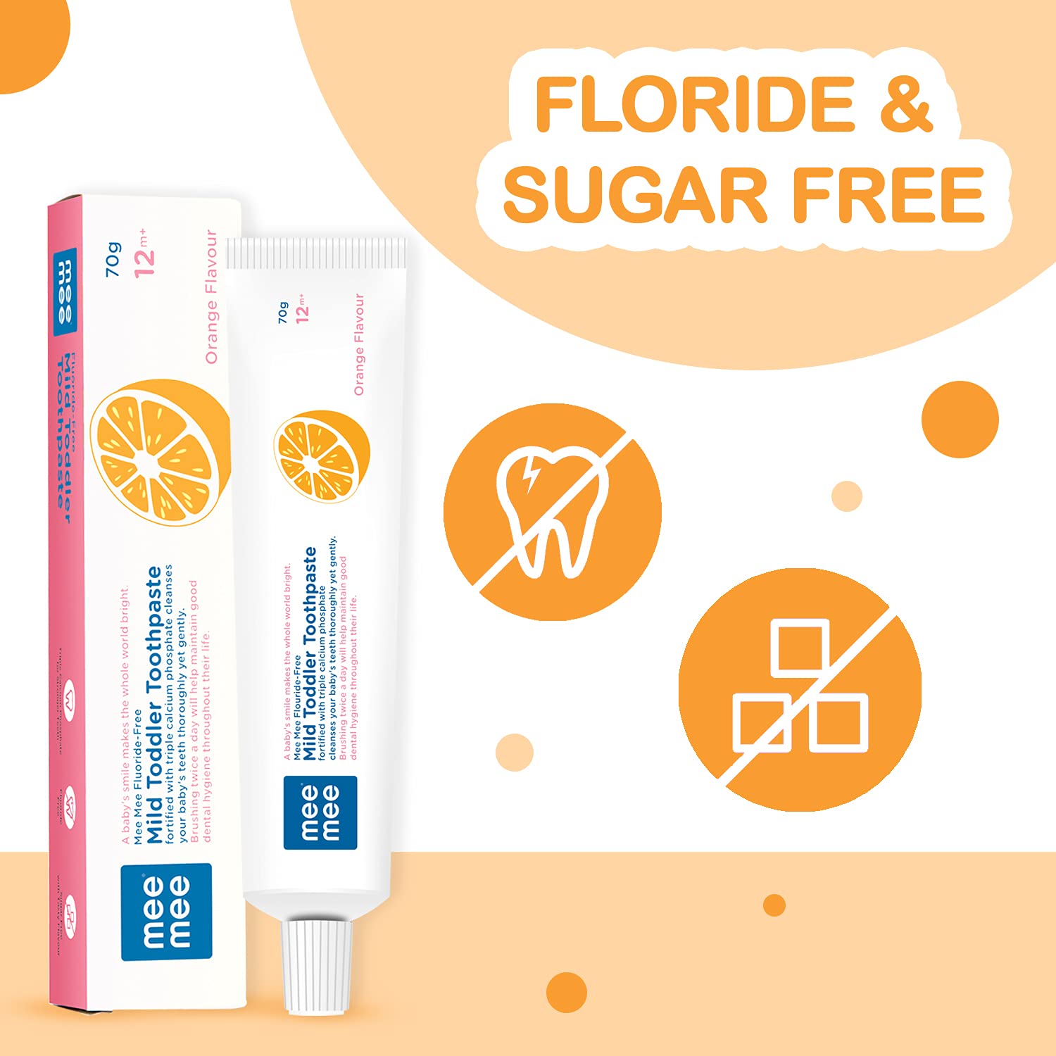 Mee Mee Fluoride-Free Mild Toddler Toothpaste - Orange Flavor - Grab2buy