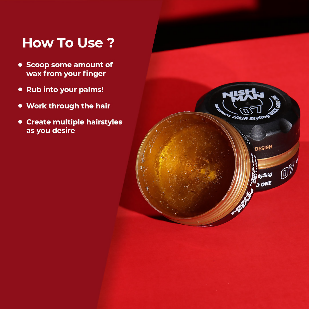 NishMan Hair Styling Wax Gold One