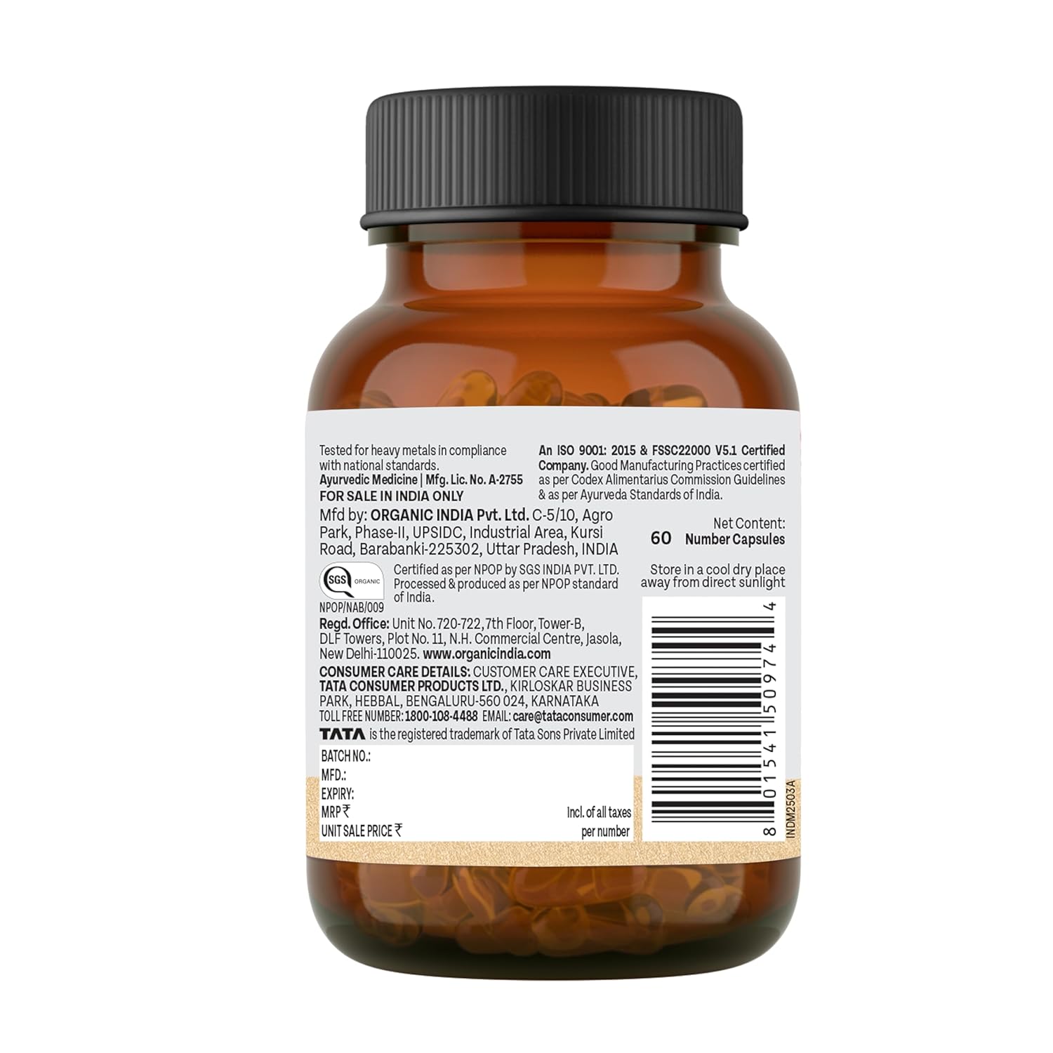 Organic India Prostate Care 60 Capsules 