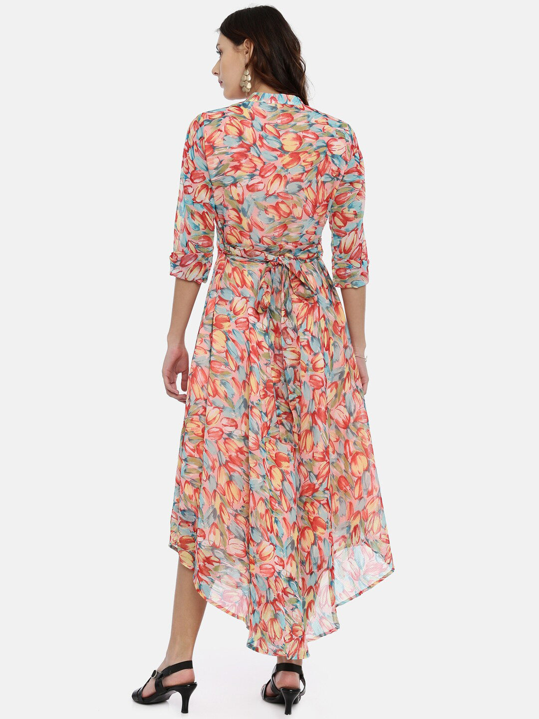 Souchii Floral Chiffon Midi Dress 