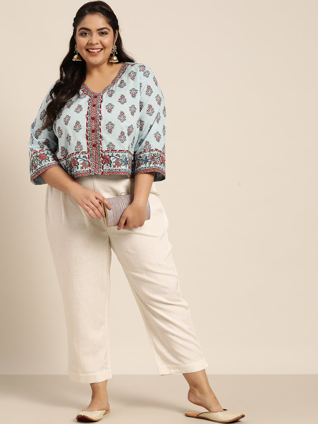Juniper Women Ivory Rayon Flex Solid Slim Fit Pant/Slim Pant