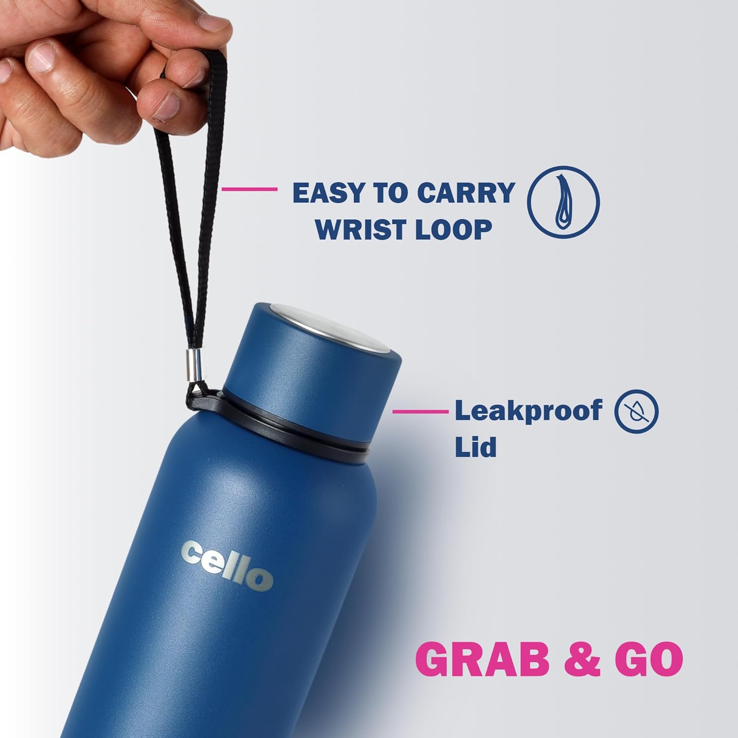 CELLO Duro Kent Insulated Stainless Steel Flask Water Bottle for Daily Use 750 ml, Dark Blue