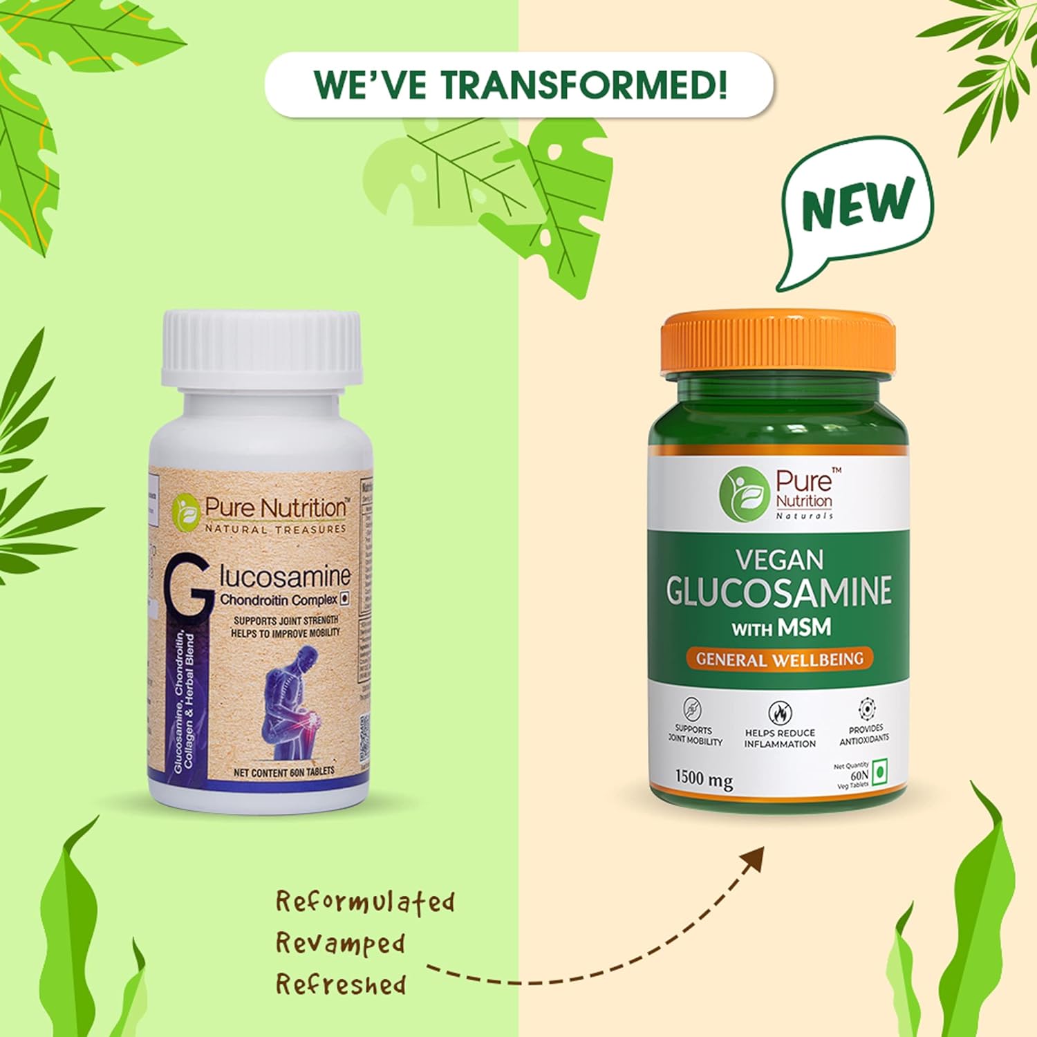 Pure Nutrition Vegan Glucosamine with MSM Veg Tablets 
