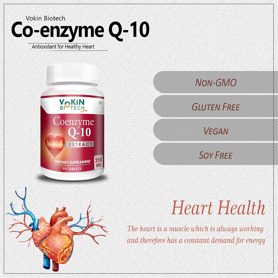 Vokin Biotech 100% Natural Coenzyme Q  Grab2Buy Vokin Biotech Grab2Buy