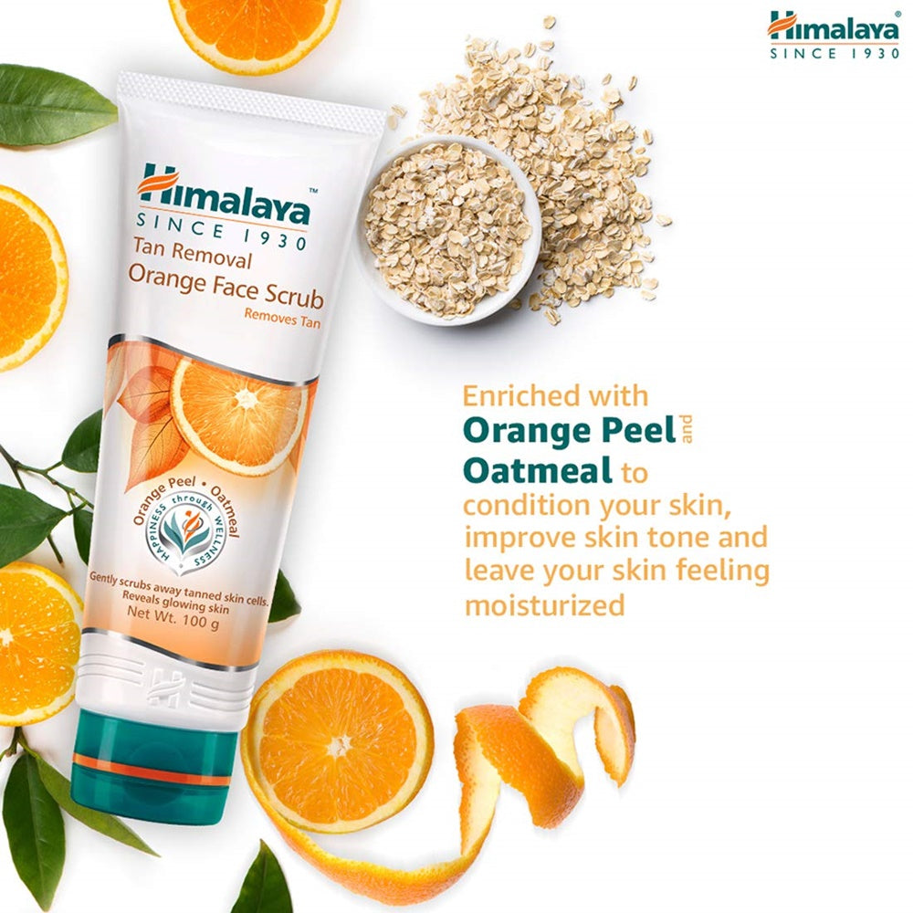 Himalaya Tan Removal Orange Face Scrub | Ayurvedic Brightening Scrub for Sun-Tanned Skin 