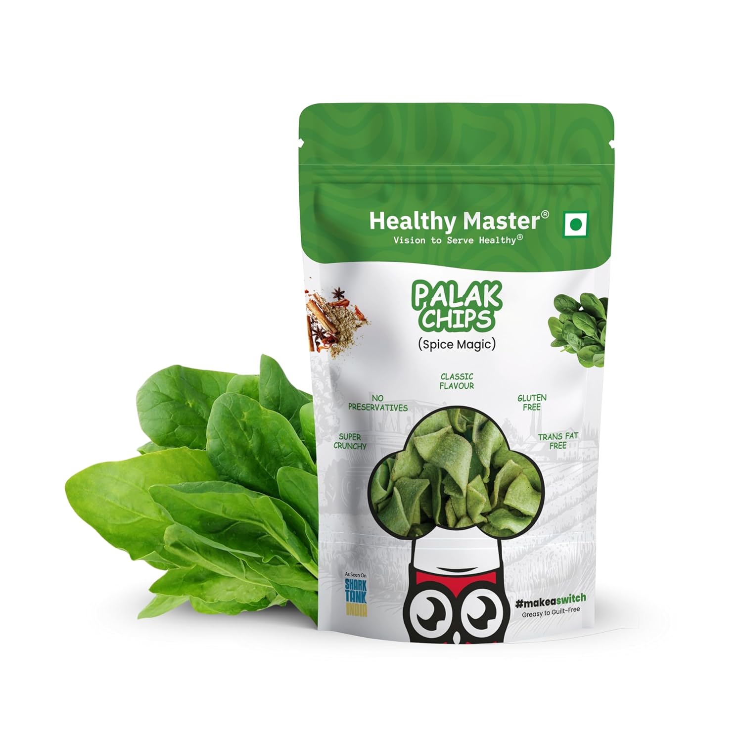 Healthy Master Light & Crispy Palak Chips | Spinach Chips 