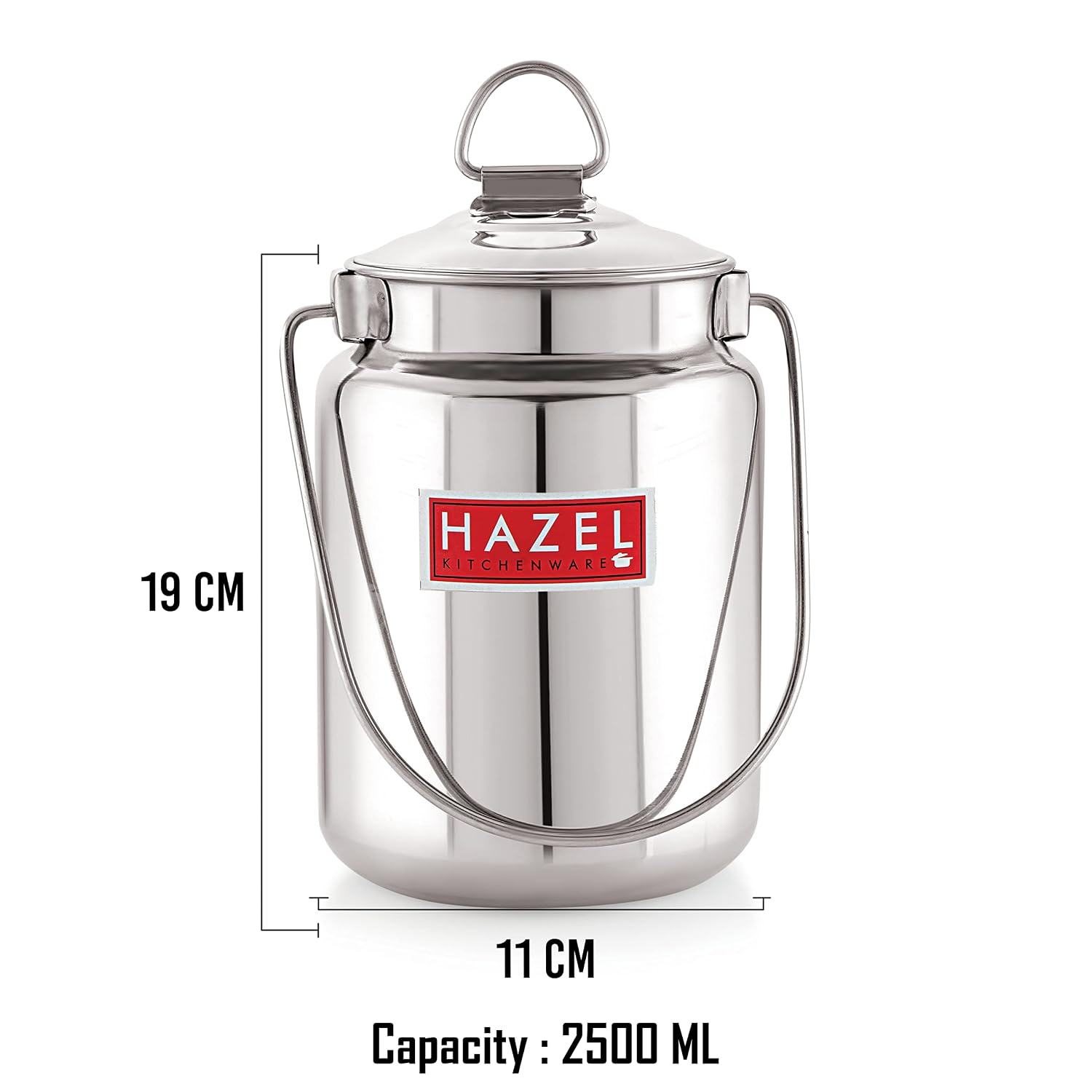 HAZEL Stainless Steel Plain Barani, 1 LTR
