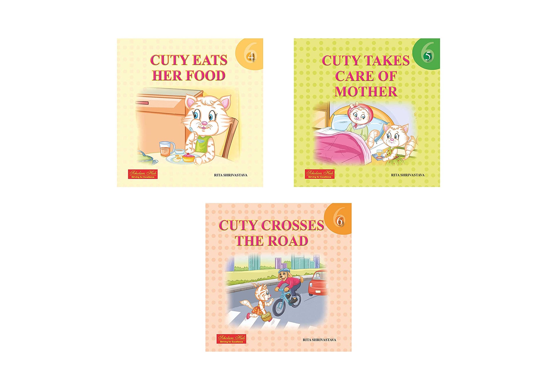 Storybook For Kids: Scholars Hub Cuty Story Books Part 4-6 (Set Of 3 Books) (Positive Values Storybooks) (Illustrated) | 60 Pages | Character Building Stories For Kids
