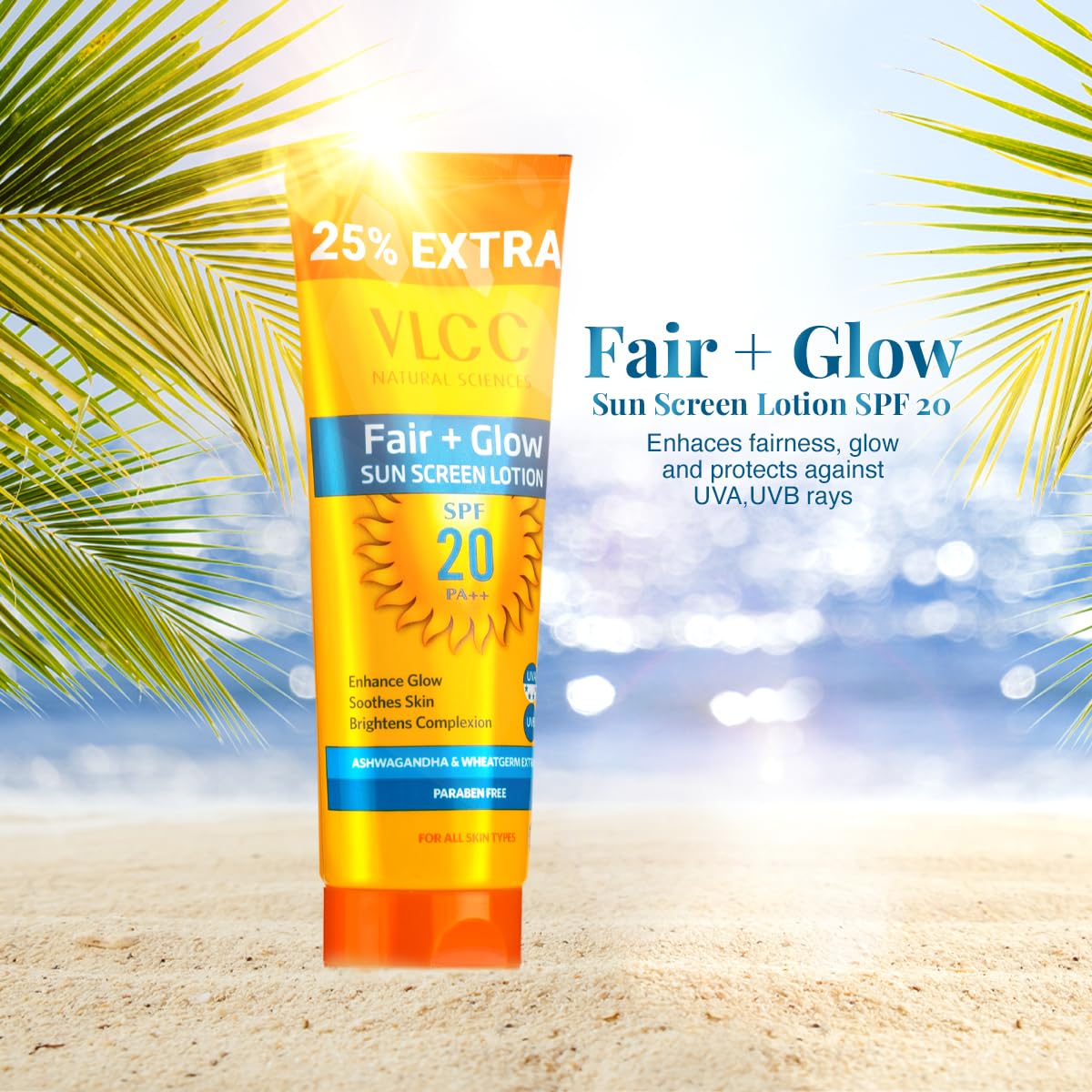 VLCC Fair+Glow Sun Screen Lotion SPF 20 PA++  Grab2Buy VLCC Grab2Buy