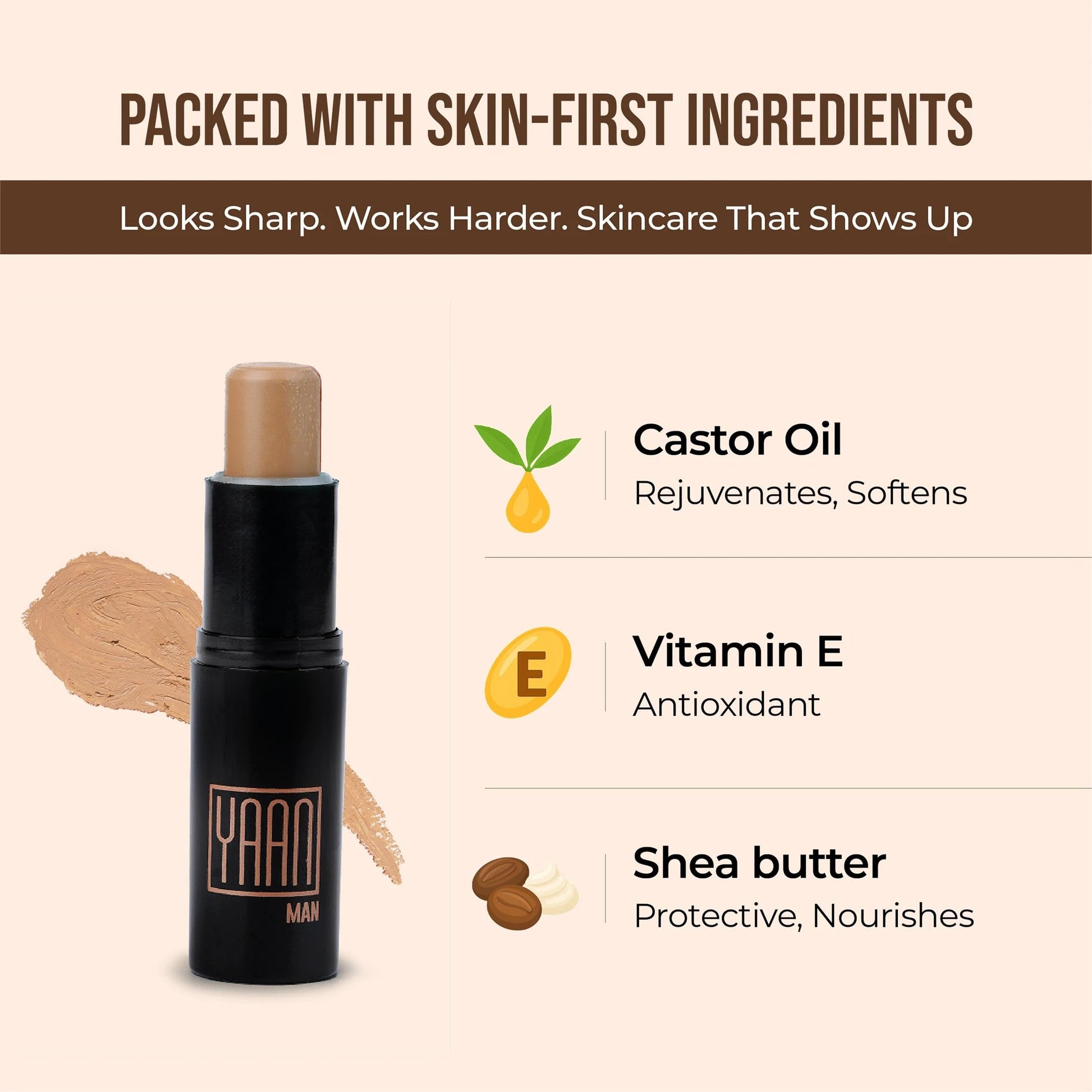 YAAN MAN Natural Concealer For Men - Dark Shade  Grab2Buy YAAN MAN Grab2Buy