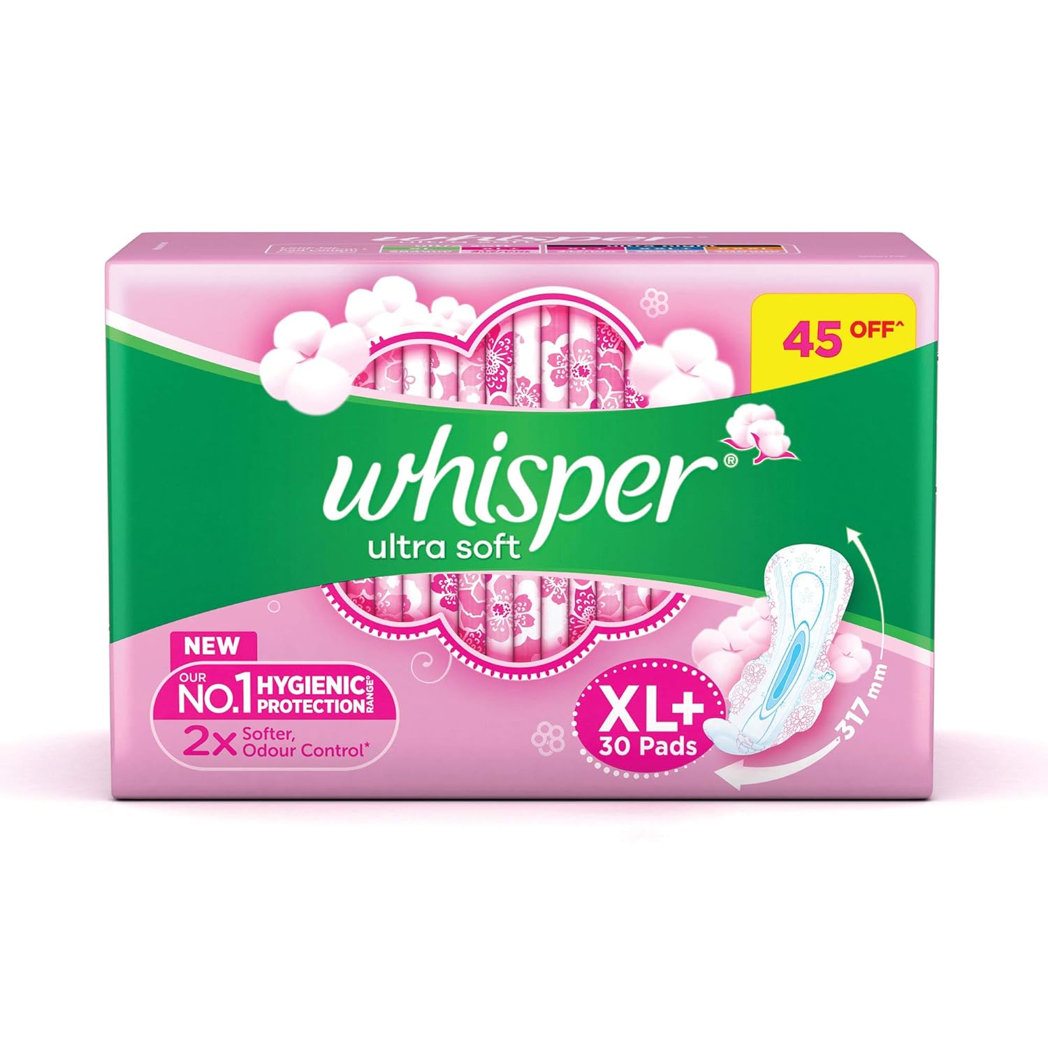 Whisper Ultra Soft Sanitary Pads for Women, XL+  Grab2Buy Whisper Grab2Buy