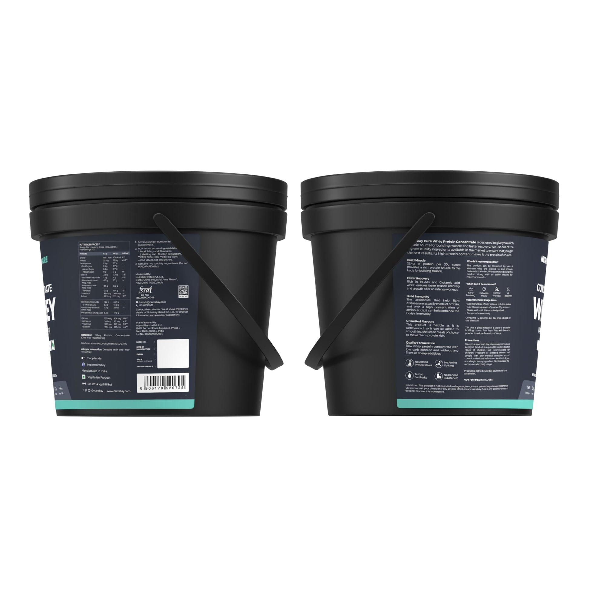 Nutrabay Concentrate Whey Protein Powder – Unflavoured