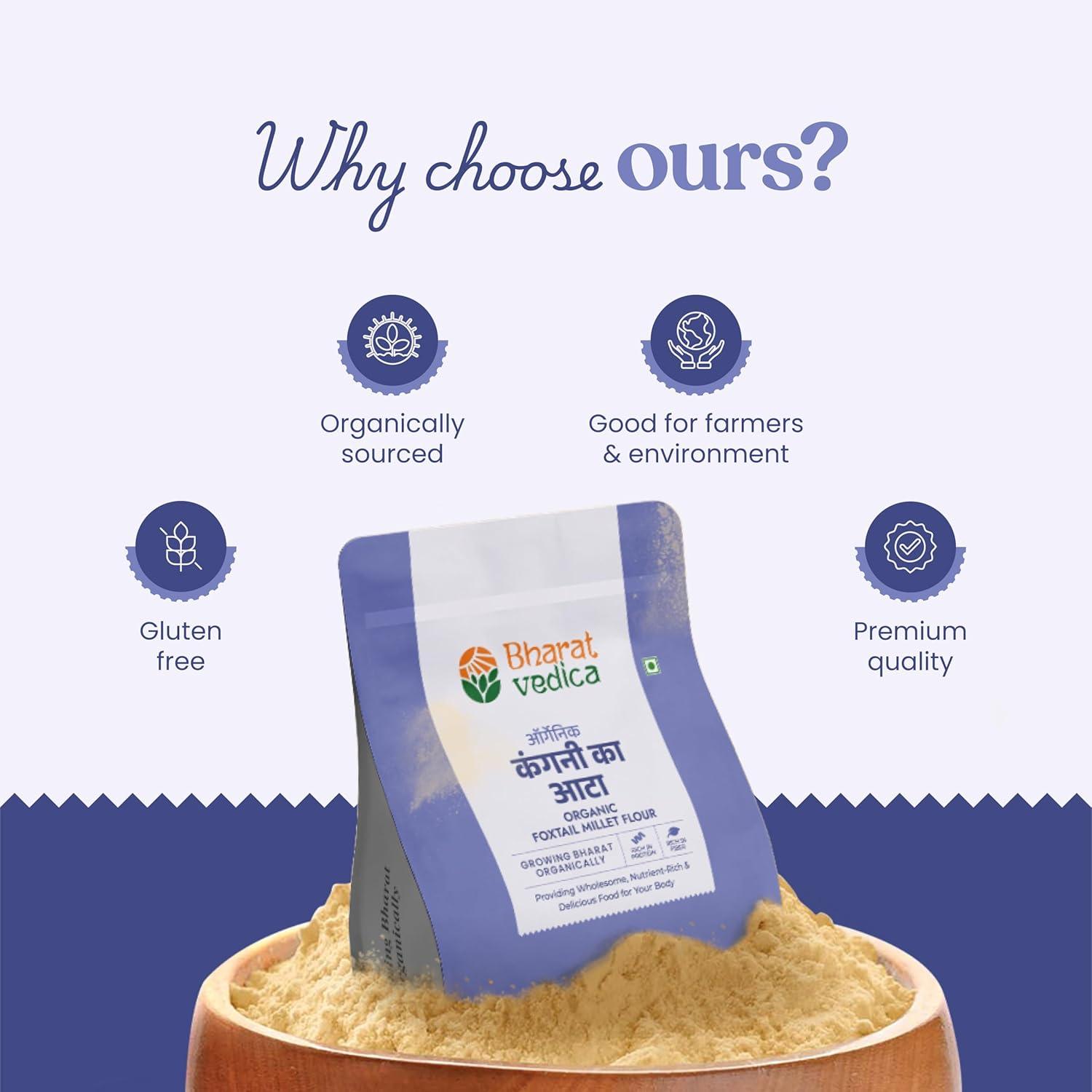 Bharat Vedica Organic Foxtail Millet Flour - Organic kangani ka Atta
