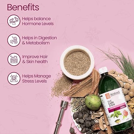 KRISHNA'S HERBAL & AYURVEDA She Care Juice - 1000 ml Each - Super Saver Pack, Herbal Supplement for Hormonal Balance, PCOS, PCOD, Period Pain Relief, Hair and Skin Health | Women Wellness Juice 