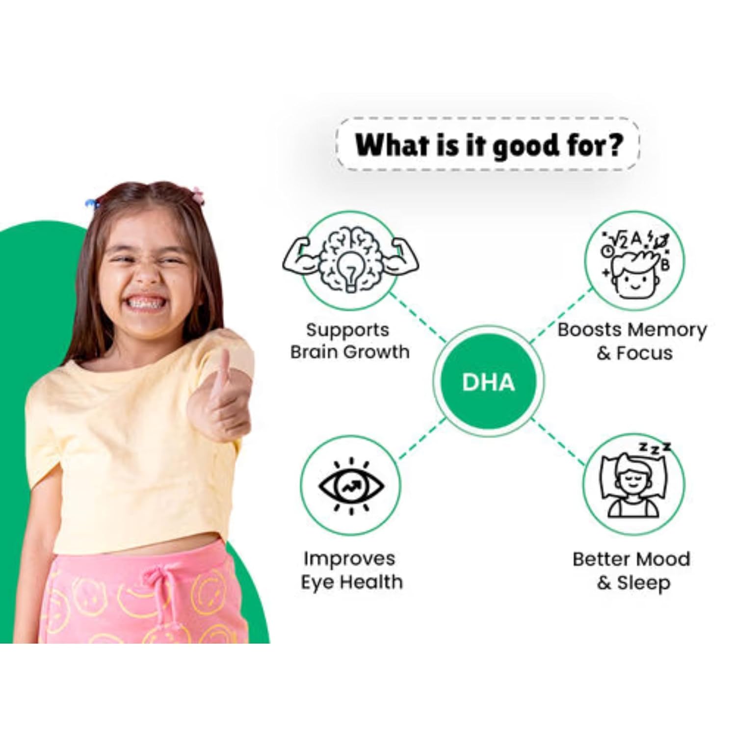 Little Joys DHA Brain Health Gummies for Kids (2-6 yrs)-No Added Sugar|Strawberry Flavor 