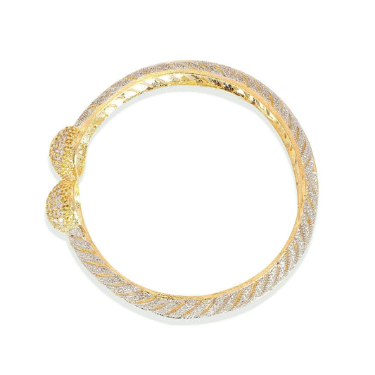 Gold-Plated Alloy Gold Silver American Diamond 4 Bangles - The Pari - Grab2buy