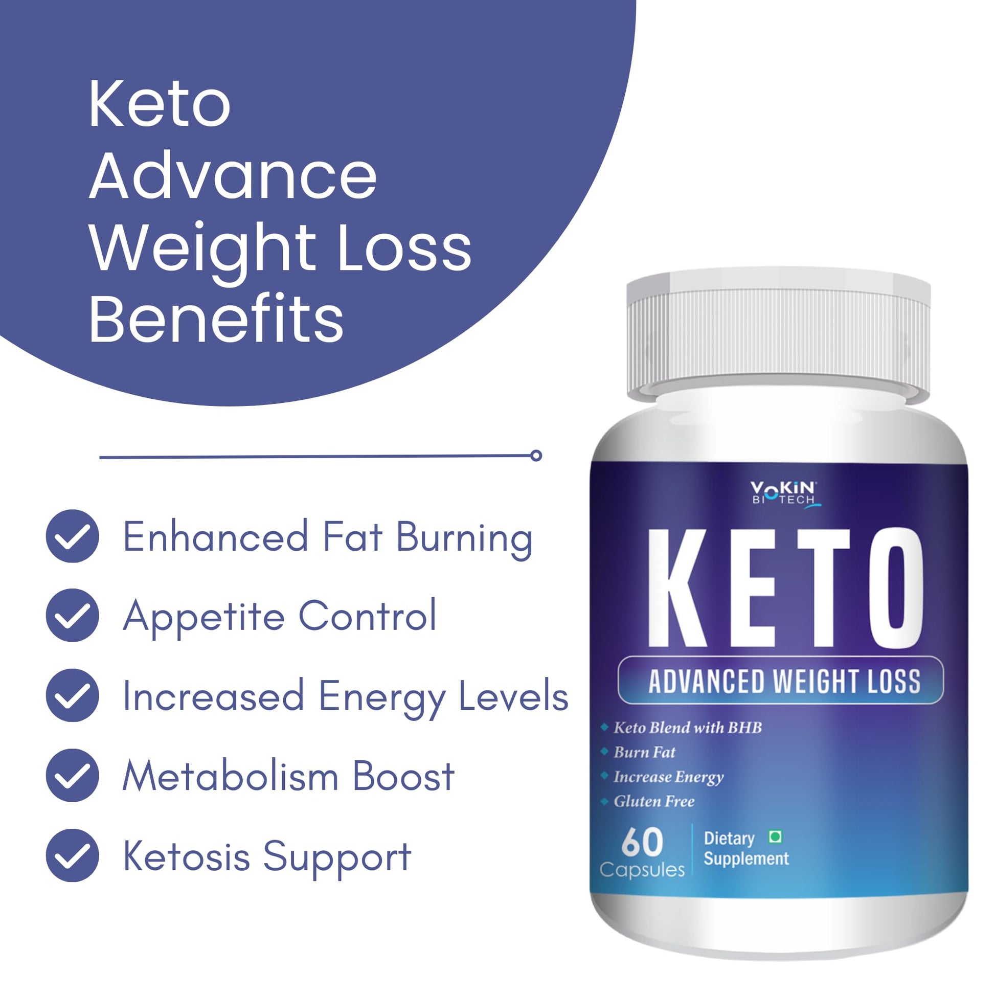 Vokin Biotech Keto Capsules Ultra Weight Loss Fat Burner Supplement with (Green Tea + Garcinia Cambogia + Green Coffee) Extract Capsules  Grab2Buy Vokin Biotech Grab2Buy