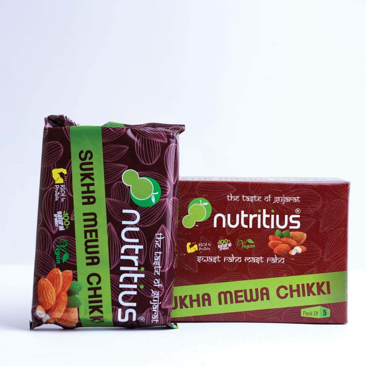 Nutritius Hazelnut Butter & Sukha MEWA Chikkis, 125 Grams (Pack of 3) - Starter Pack 